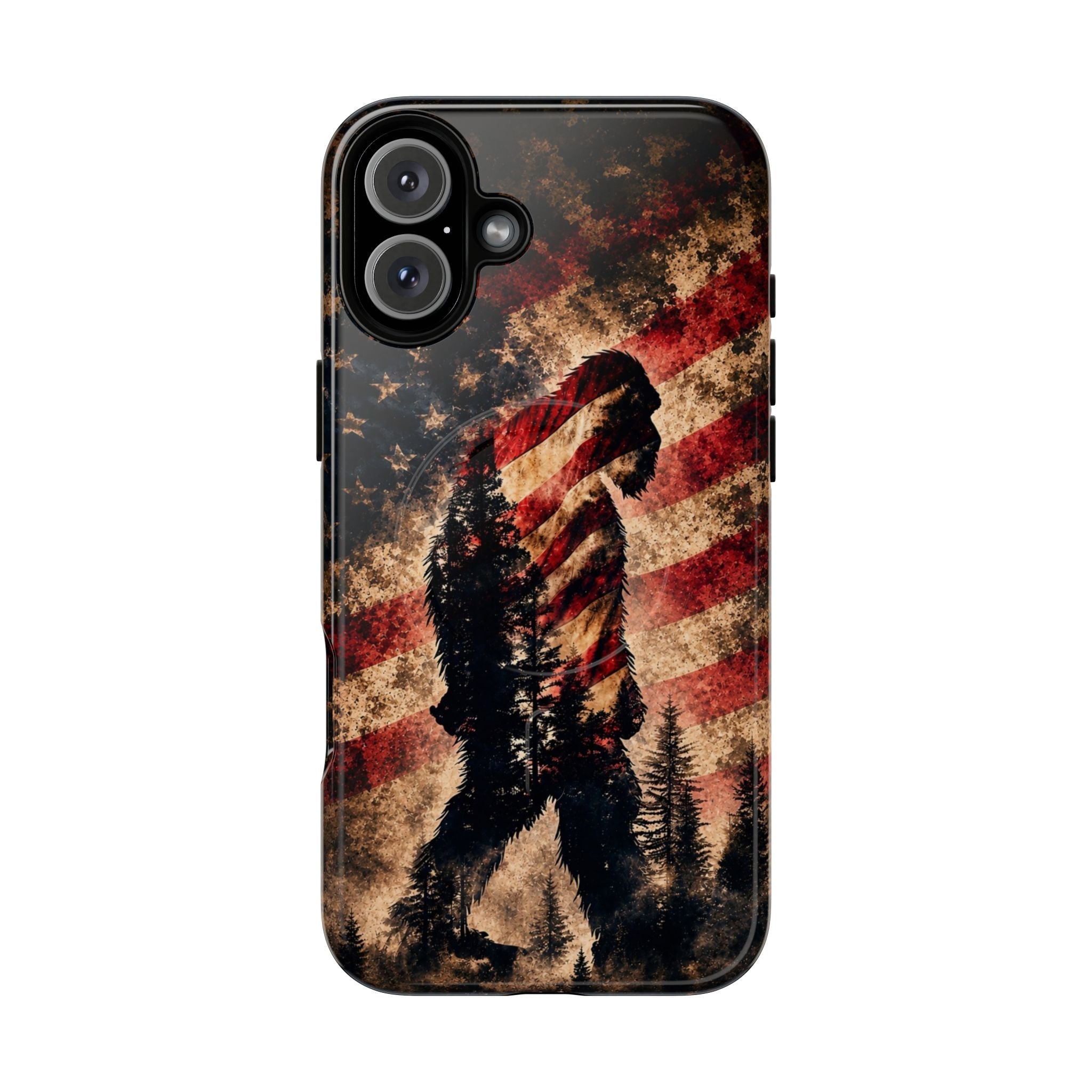 BIGFOOT IN THE FOREST STARS & STRIPES MAGNETIC PHONE CASE  - TLHN2105264