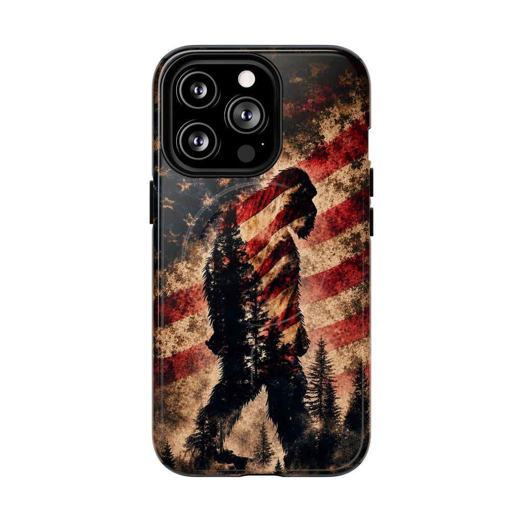 BIGFOOT IN THE FOREST STARS & STRIPES MAGNETIC PHONE CASE  - TLHN2105264