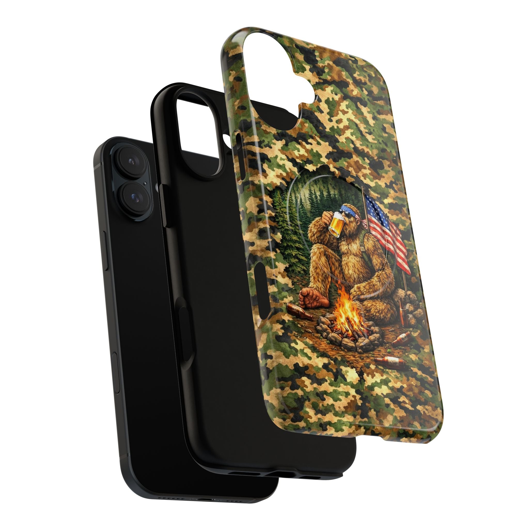 BIGFOOT CAMPFIRE CAMOUFLAGE MAGNETIC PHONE CASE   - TLHN1604264