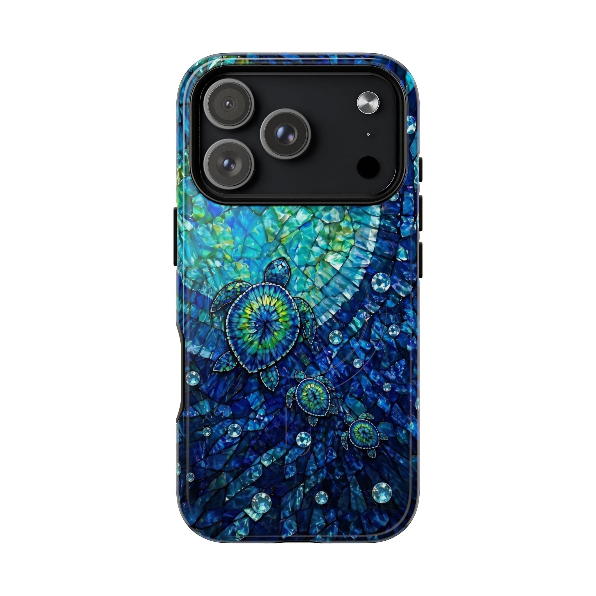 SEA TURTLE BLUE OCEAN STAINED GLASS PATTERN MAGNETIC PHONE CASE  - TLNO2904265