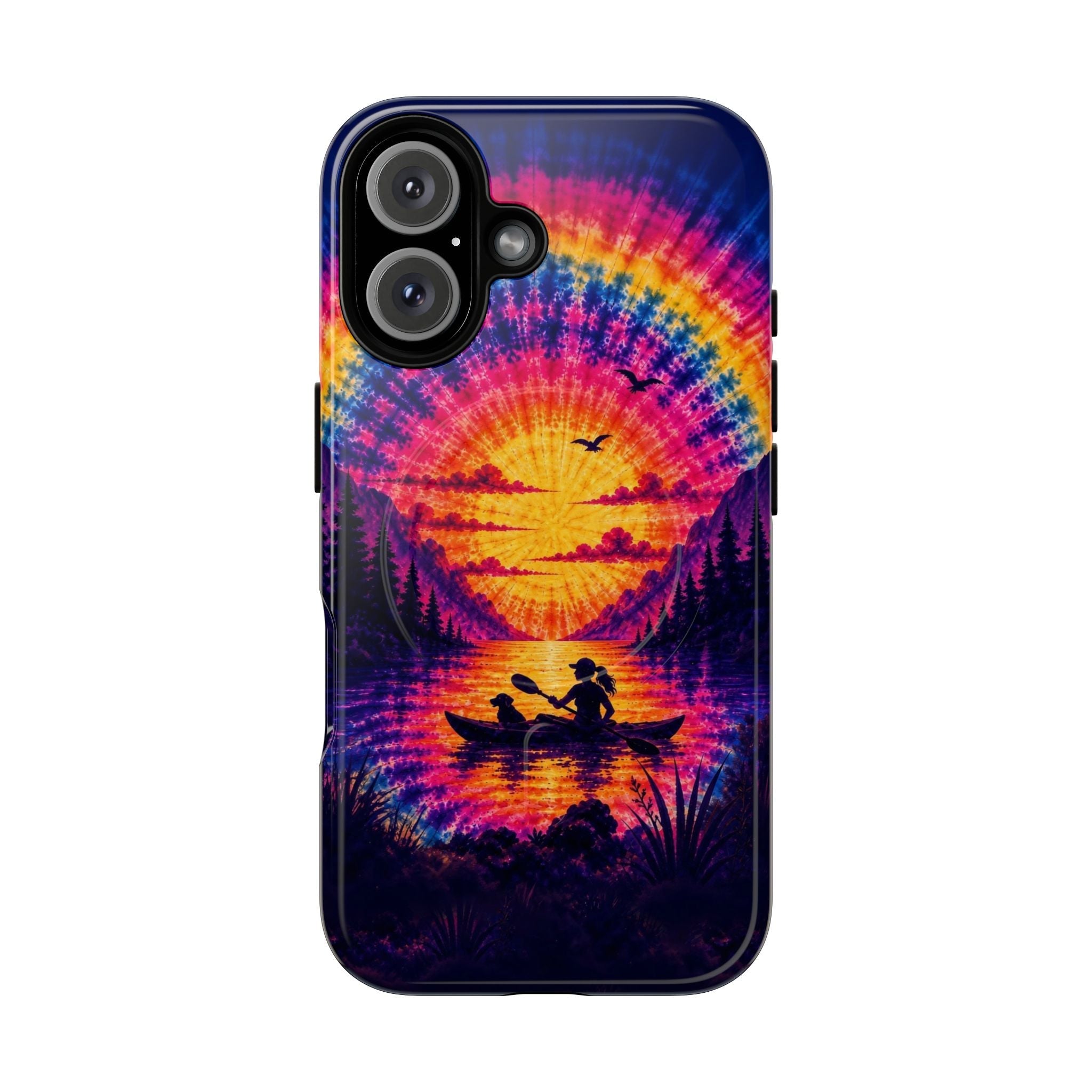 KAYAK LAKE DAY WITH DOG SUNSET MAGNETIC PHONE CASE - TLHG2406262