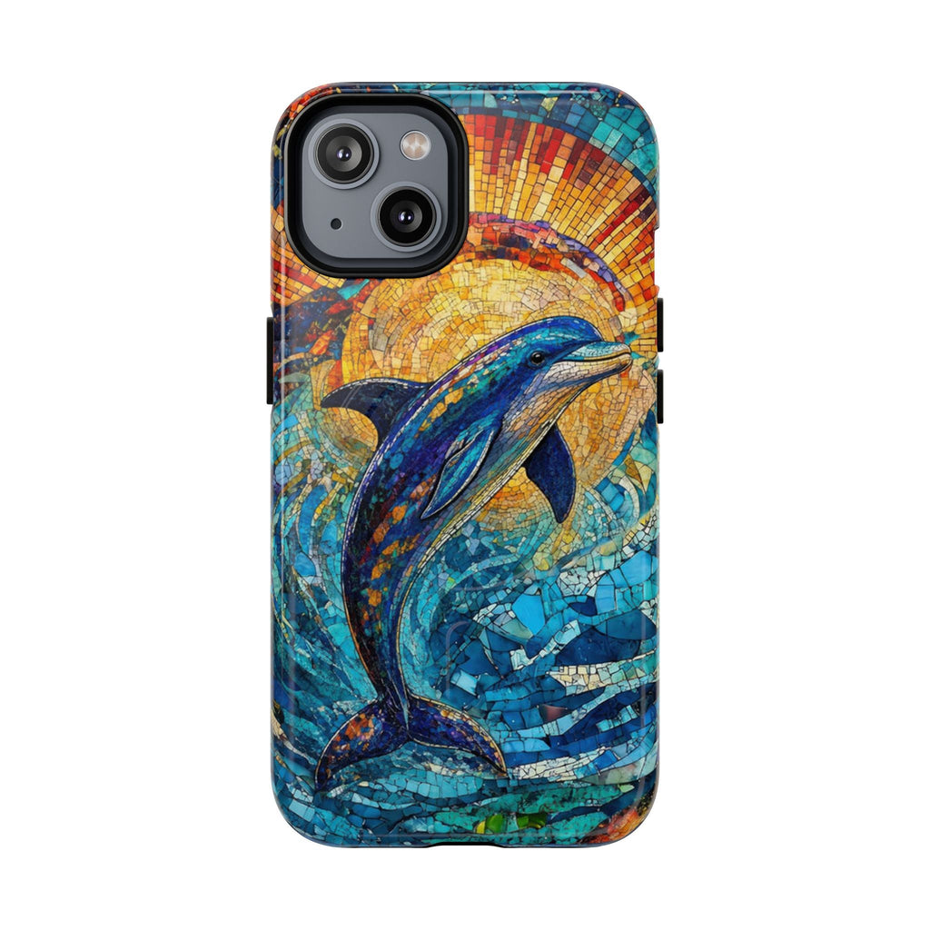 DOLPHIN STAINED GLASS MAGNETIC PHONE CASE  - TLTW1305265