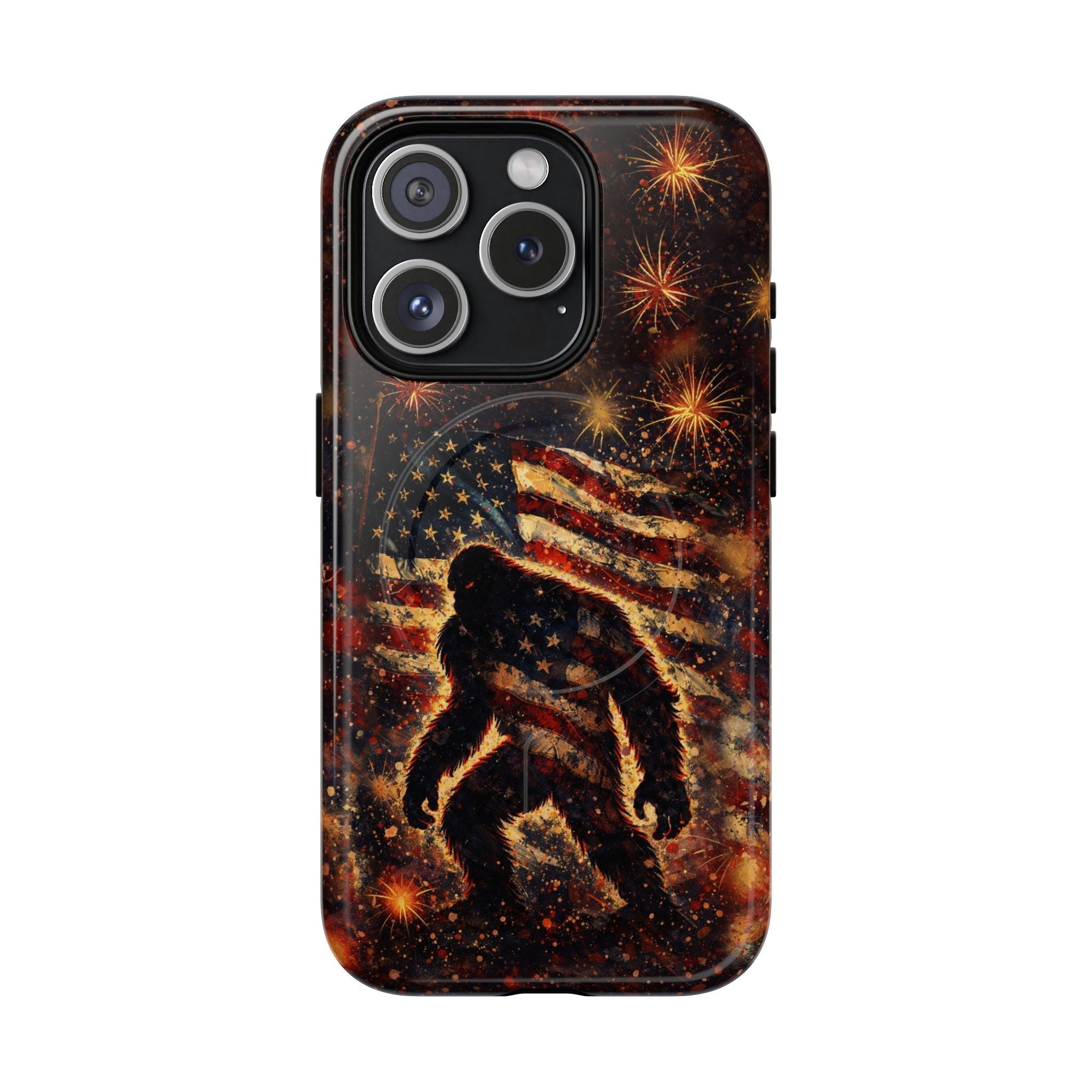 BIGFOOT STARS AND STRIPES GRUNGE ART MAGNETIC  PHONE CASE  - TLHN2004264