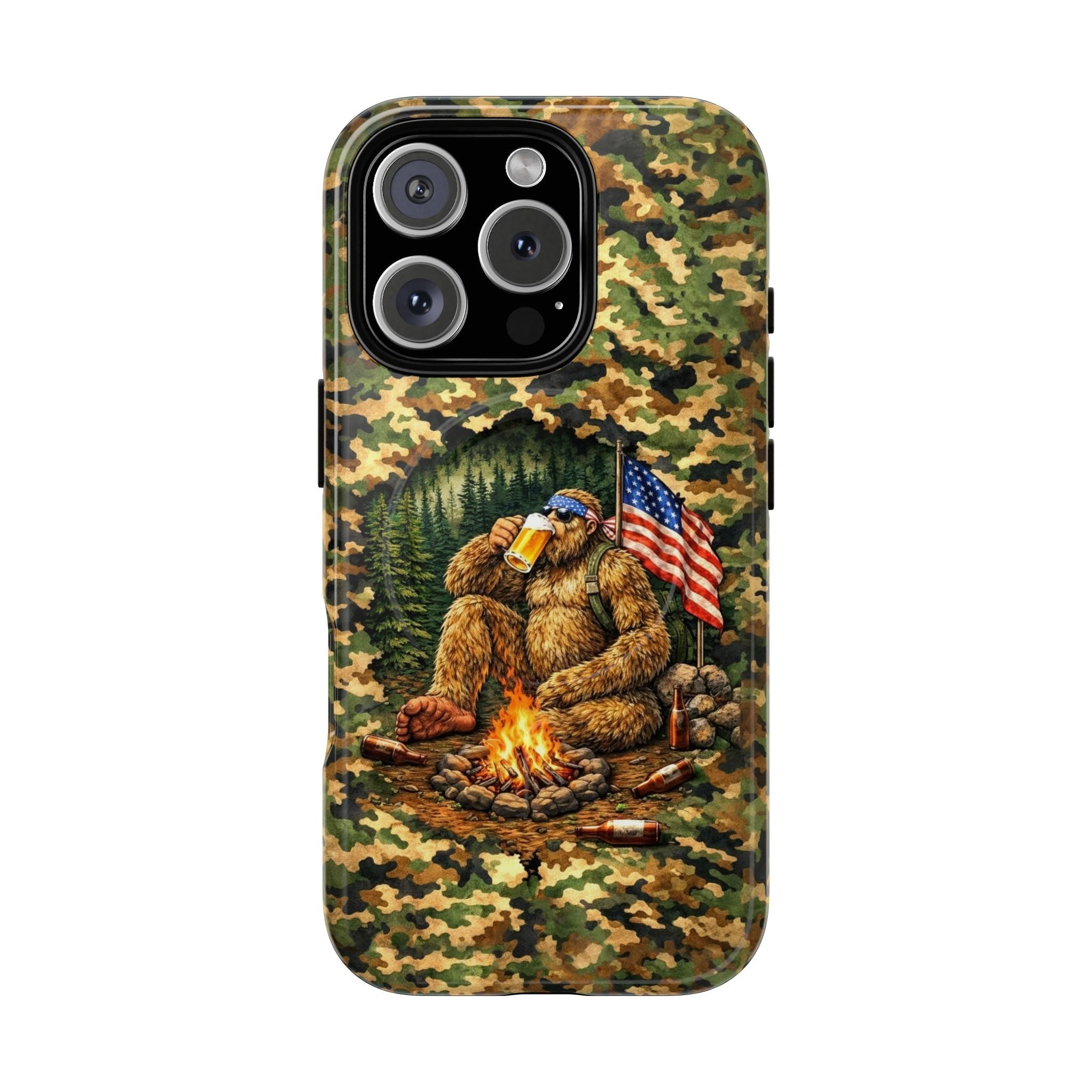 BIGFOOT CAMPFIRE CAMOUFLAGE MAGNETIC PHONE CASE   - TLHN1604264