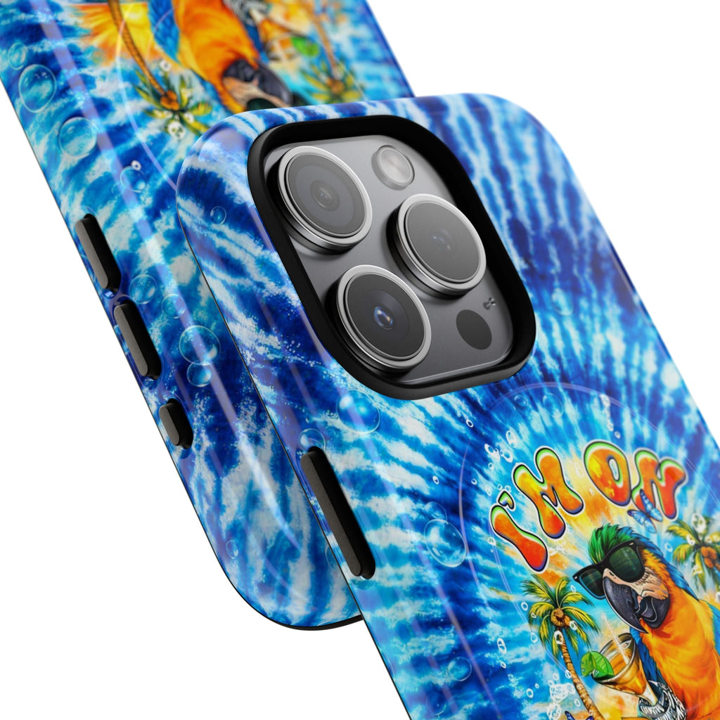 I'M ON ISLAND TIME PARROT  MAGNETIC PHONE CASE  - TLHG1604261