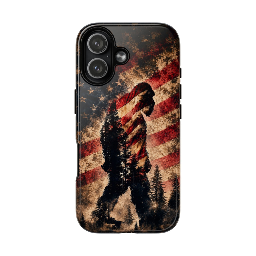 BIGFOOT IN THE FOREST STARS & STRIPES MAGNETIC PHONE CASE  - TLHN2105264