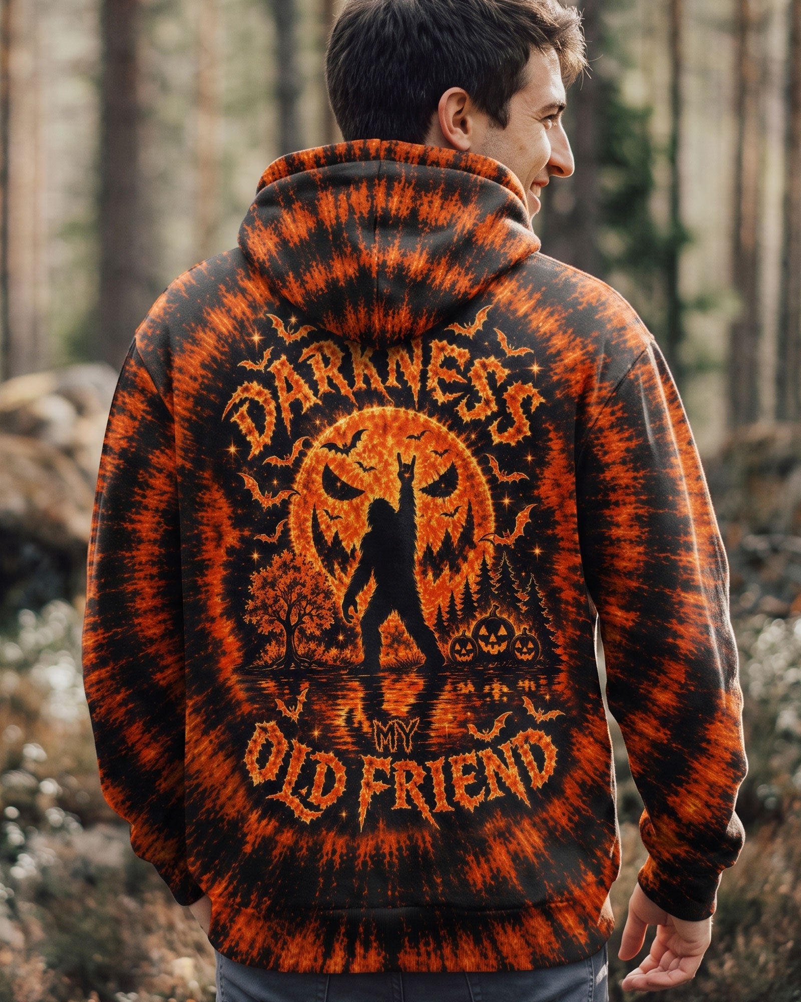 HELLO DARKNESS MY OLD FRIEND BIGFOOT HALLOWEEN ALL OVER PRINT - TLTW1707263