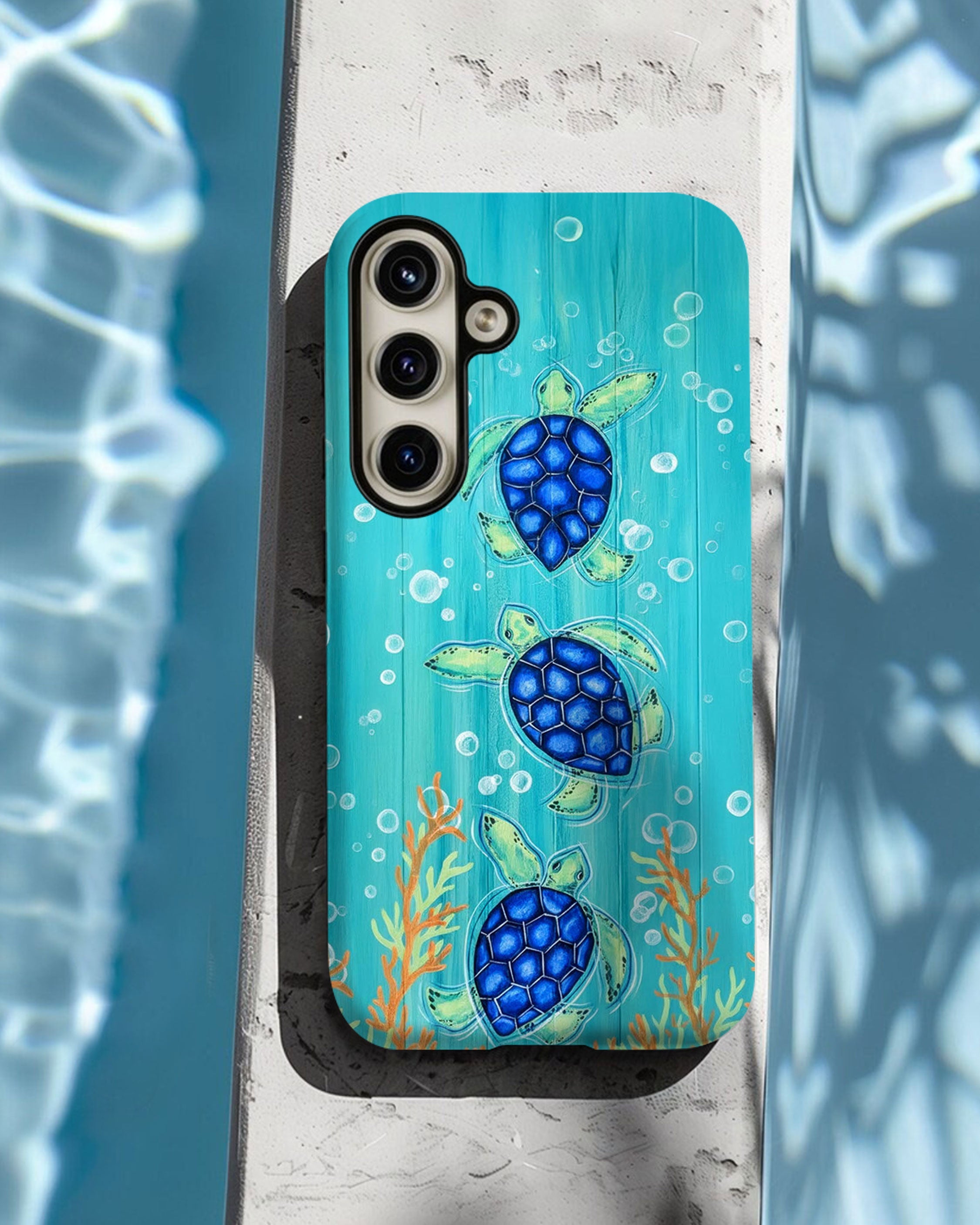THREE SEA TURTLE PHONE CASE  - TLTW2804264