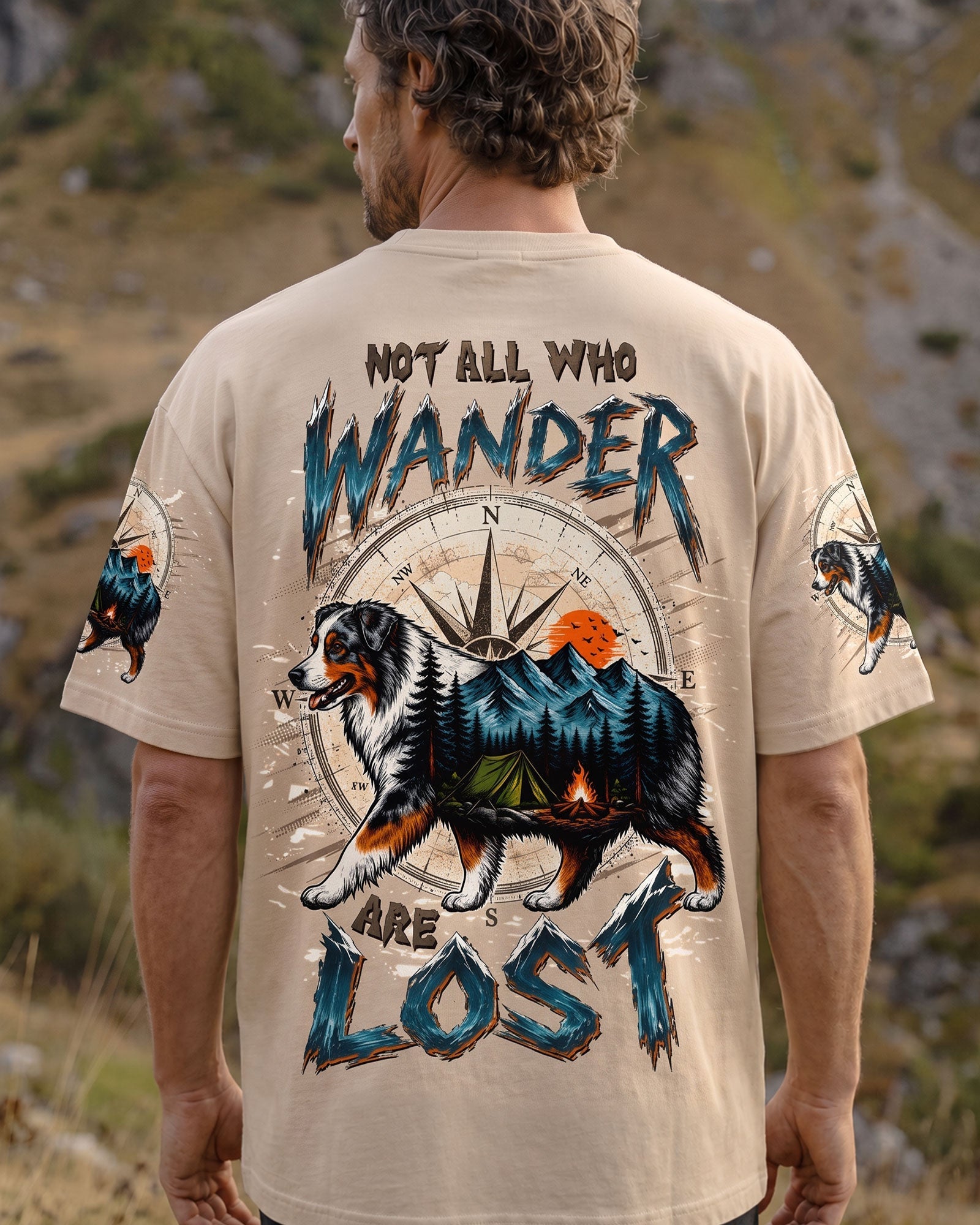 NOT ALL WHO WANDER ARE LOST AUSTRALIAN SHEPHERD DOG ALL OVER PRINT - TLTW0907263