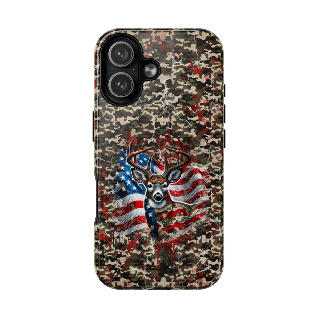 STARS AND STRIPES DEER HUNTING MAGNETIC PHONE CASE - TLHG1905264