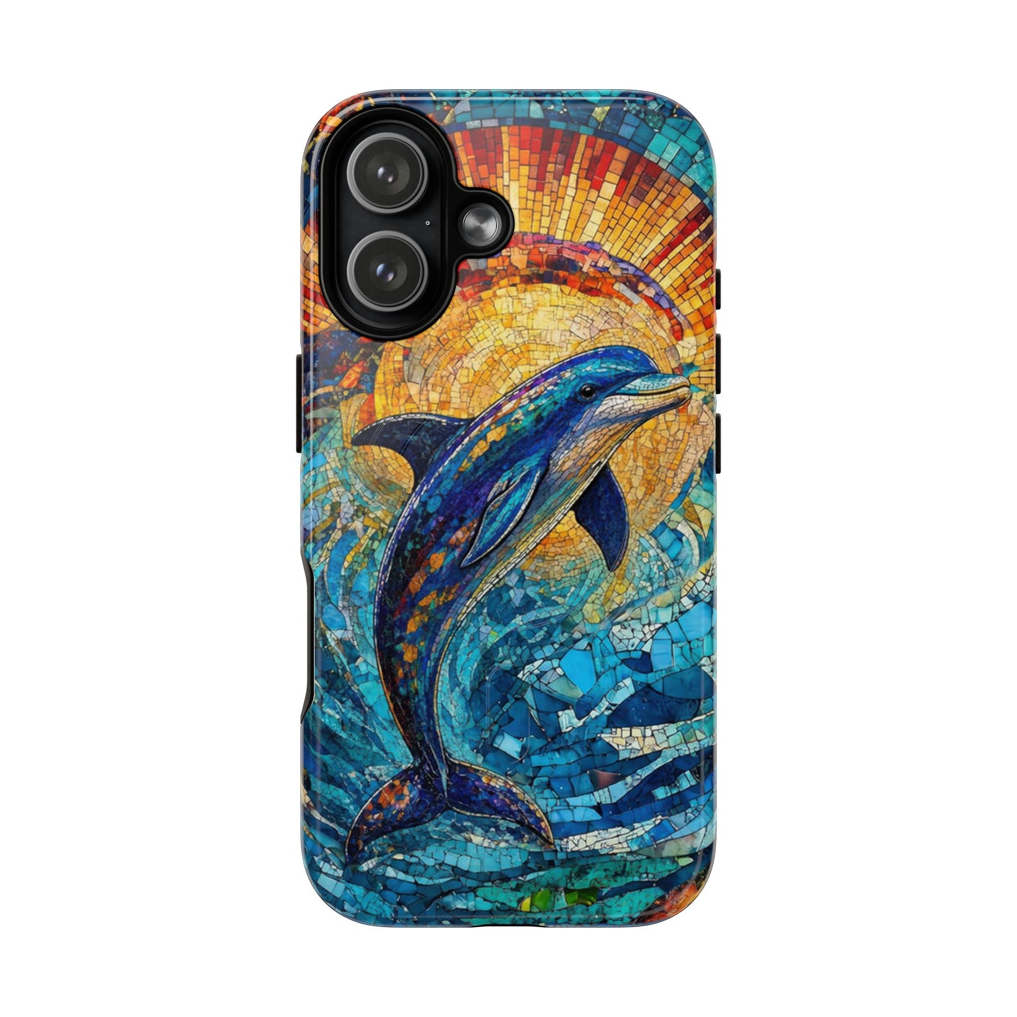DOLPHIN STAINED GLASS MAGNETIC PHONE CASE  - TLTW1305265