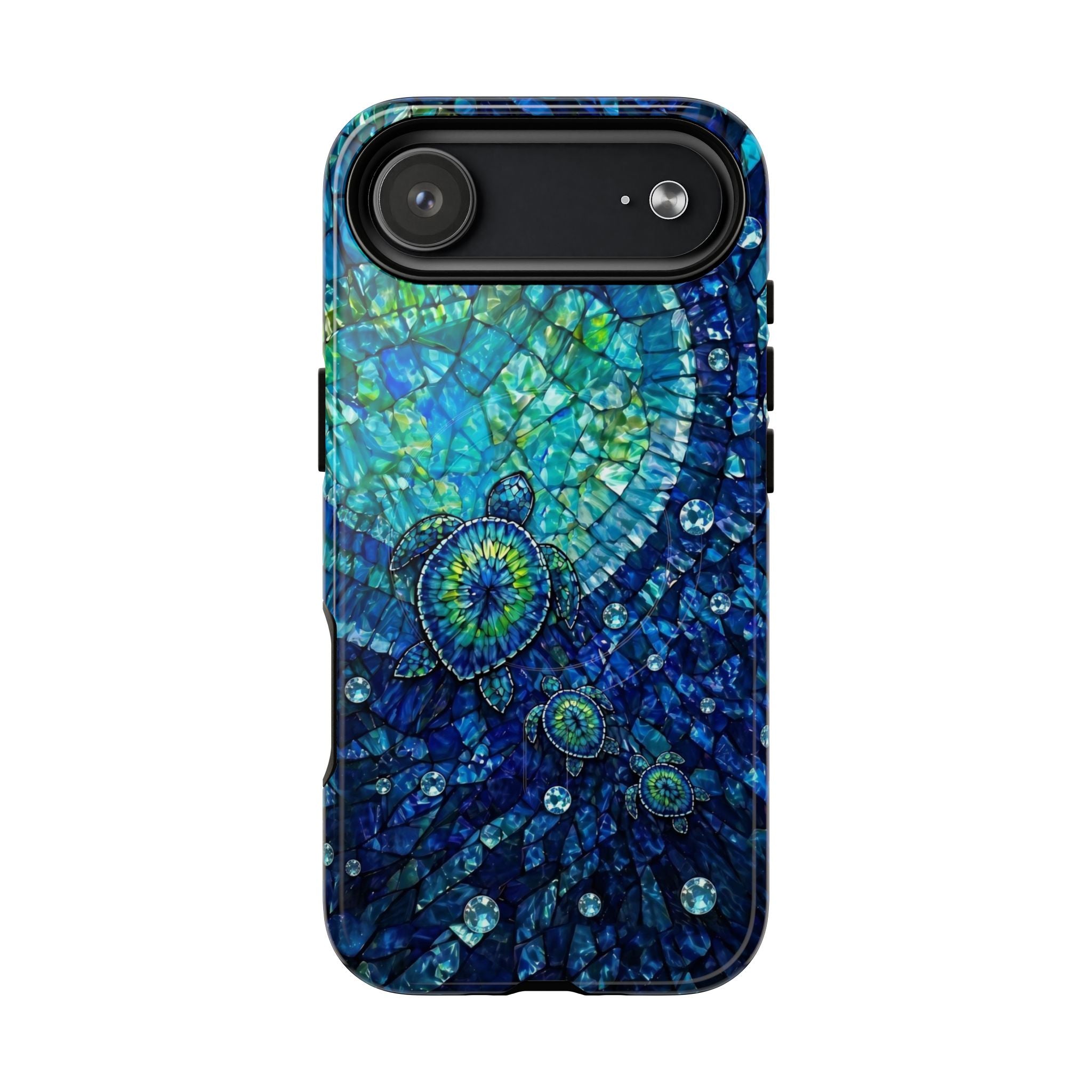 SEA TURTLE BLUE OCEAN STAINED GLASS PATTERN MAGNETIC PHONE CASE  - TLNO2904265