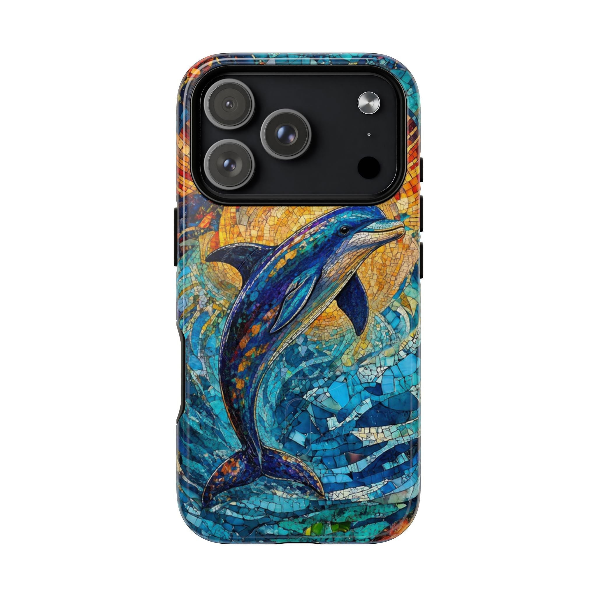 DOLPHIN STAINED GLASS MAGNETIC PHONE CASE  - TLTW1305265