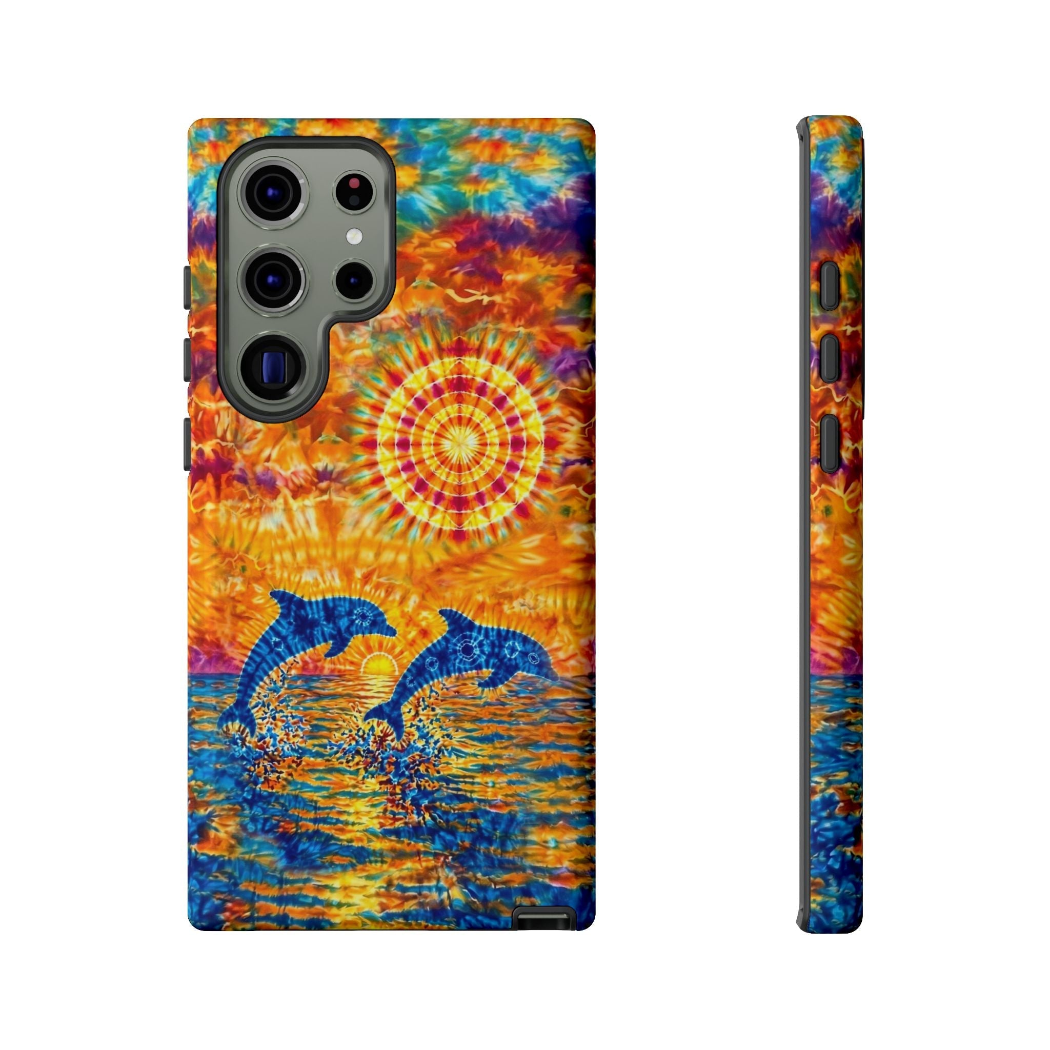 TWO DOLPHINS SUNSET WATERCOLOR PATTERN  PHONE CASE   - TLHN1205264