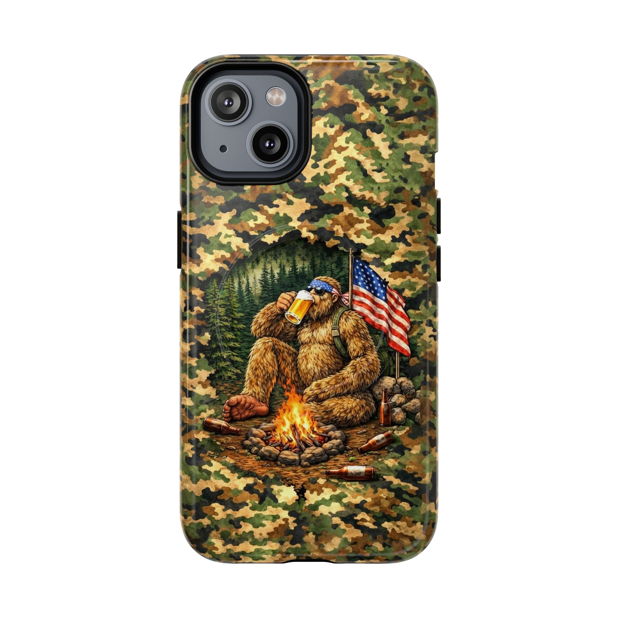 BIGFOOT CAMPFIRE CAMOUFLAGE MAGNETIC PHONE CASE   - TLHN1604264