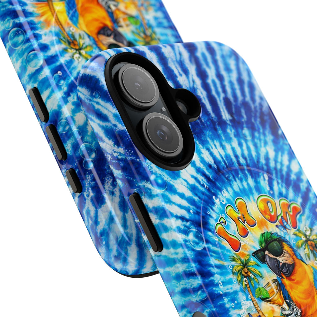 I'M ON ISLAND TIME PARROT  MAGNETIC PHONE CASE  - TLHG1604261