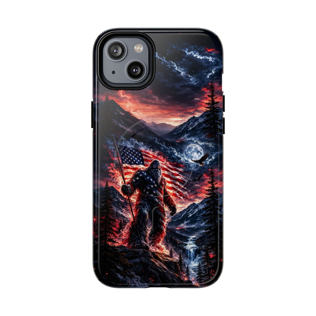 BIGFOOT WITH FLAG MAGNETIC  PHONE CASE - TLHG0405266