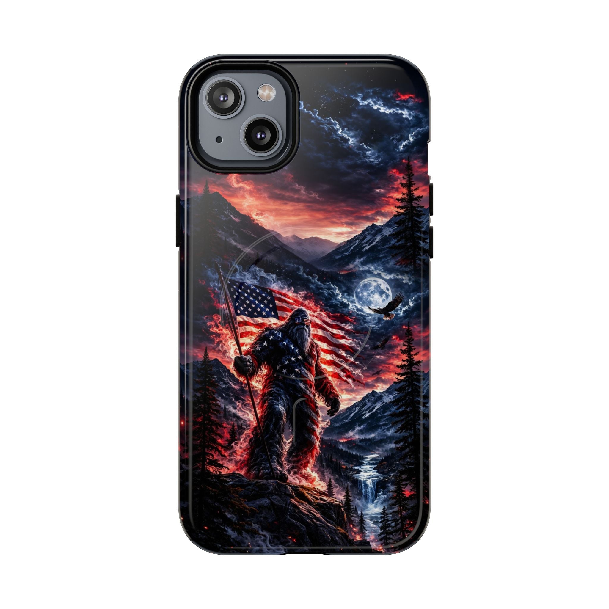 BIGFOOT WITH FLAG MAGNETIC  PHONE CASE - TLHG0405266