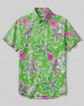 TURTLE LILIES  PATTERN BUTTON-DOWN COLLAR  SHIRT - TLHN1906261