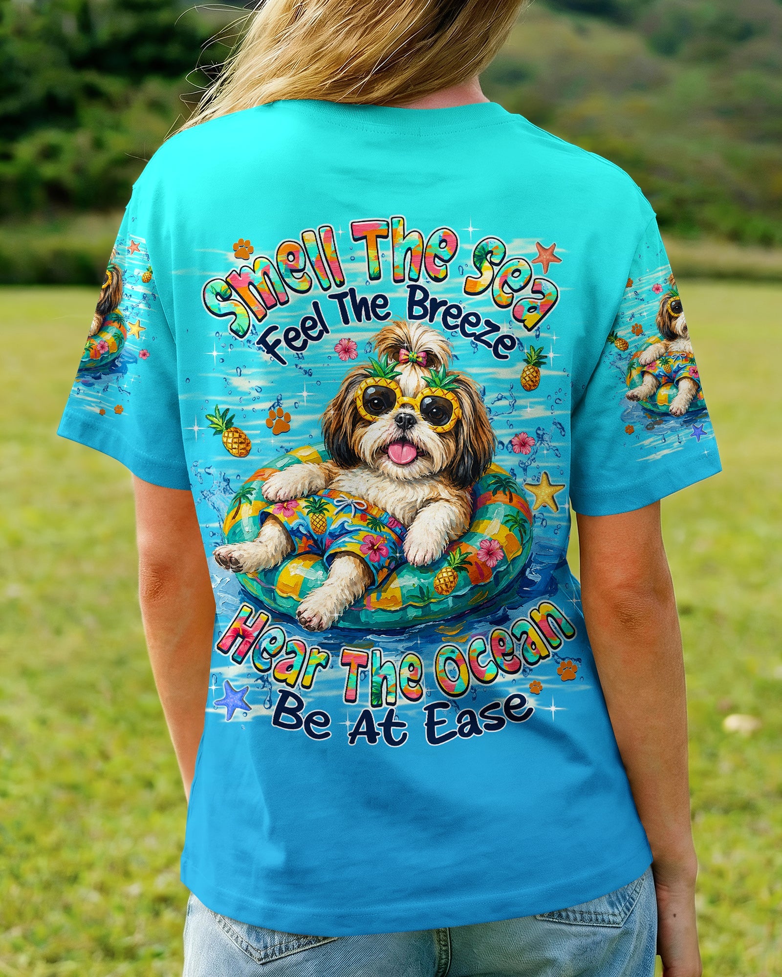 SMELL THE SEA FEEL THE BREEZE SHIH TZU DOG ALL OVER PRINT - TLHN0506263