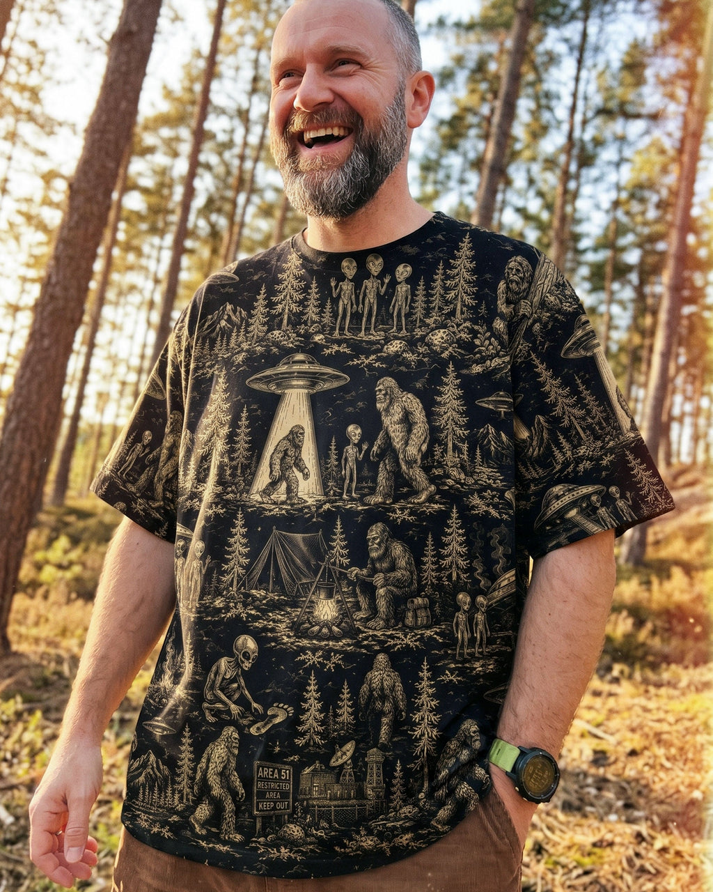 BIGFOOT ALIEN UFO  ALL OVER PRINT  - TLTW1106264