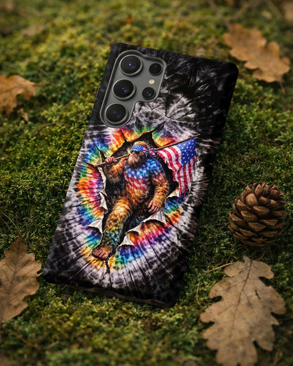 BIGFOOT WITH FLAG SWIRL  PHONE CASE  - TLTW1905264