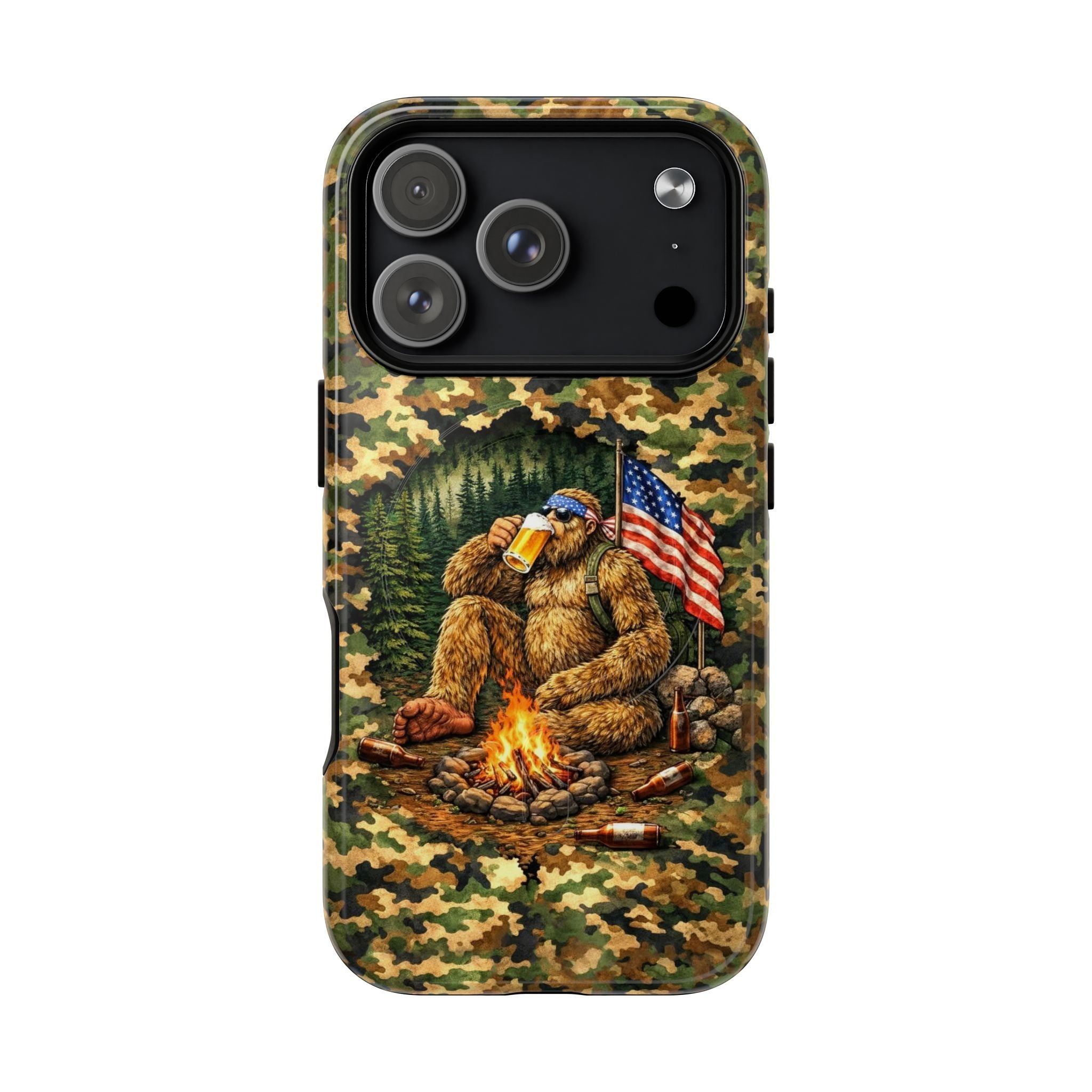 BIGFOOT CAMPFIRE CAMOUFLAGE MAGNETIC PHONE CASE   - TLHN1604264