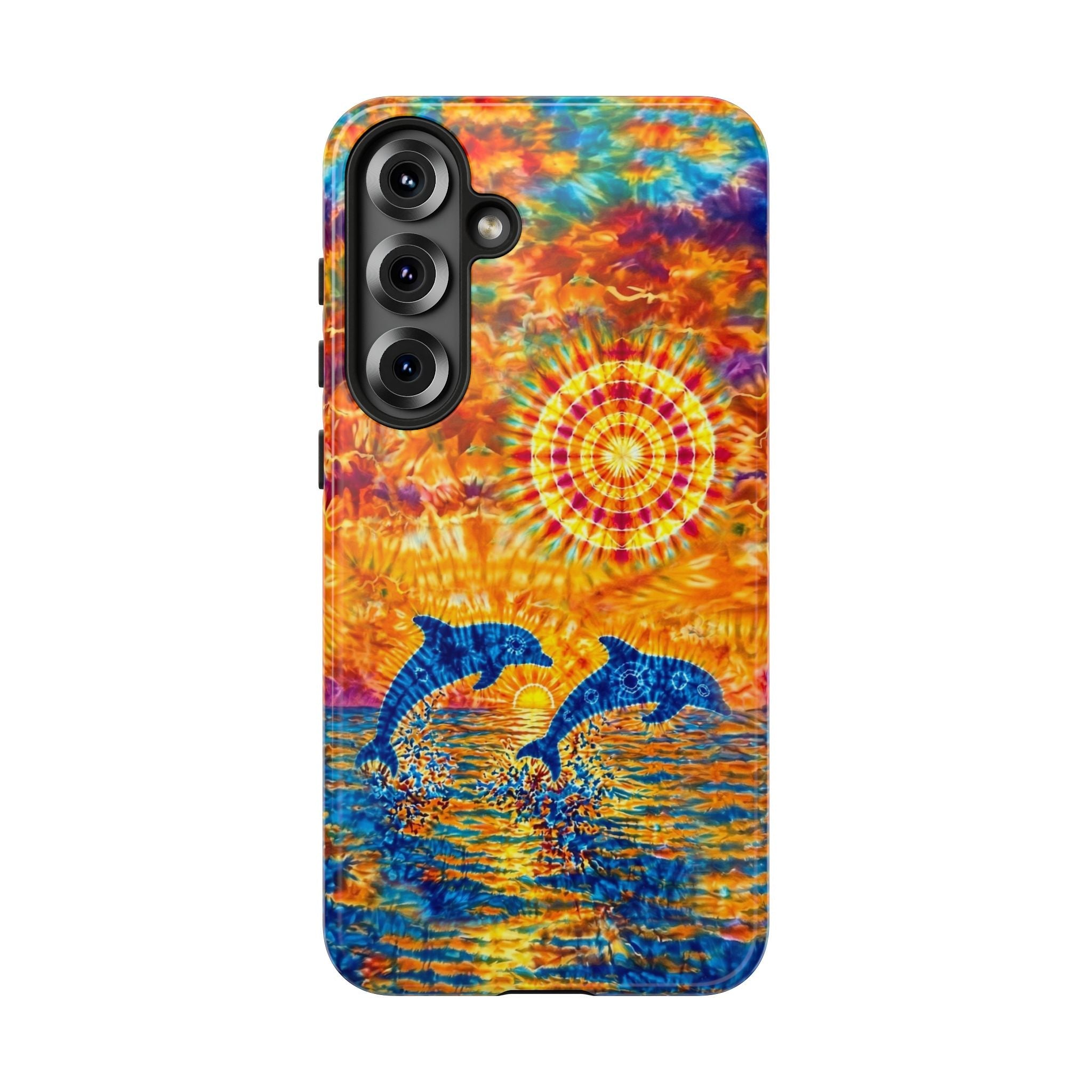 TWO DOLPHINS SUNSET WATERCOLOR PATTERN  PHONE CASE   - TLHN1205264