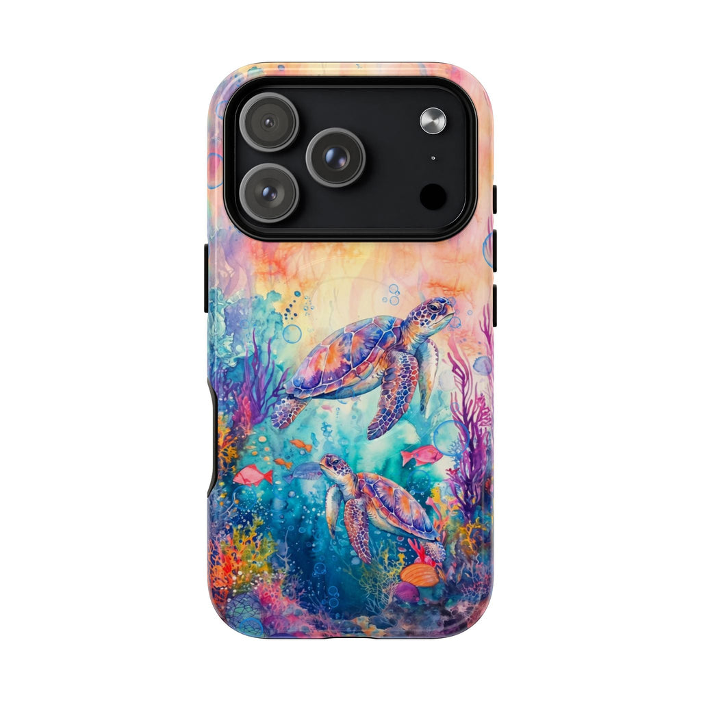 TWO SEA TURTLES UNDERSEA MAGNETIC PHONE CASE  - TLHN1805264