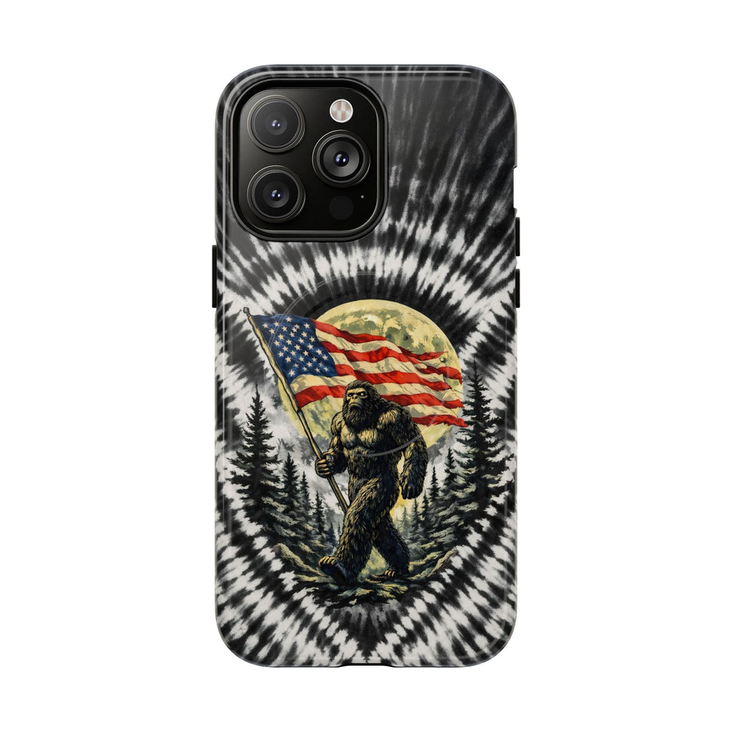 BIGFOOT WITH FLAG MOON SWIRL MAGNETIC PHONE CASE  - TLNT0805261