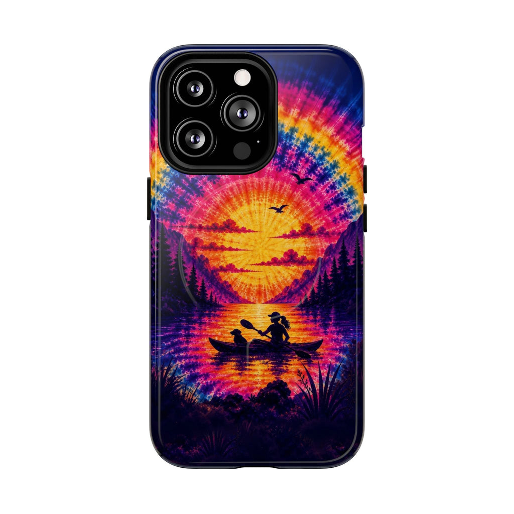 KAYAK LAKE DAY WITH DOG SUNSET MAGNETIC PHONE CASE - TLHG2406262