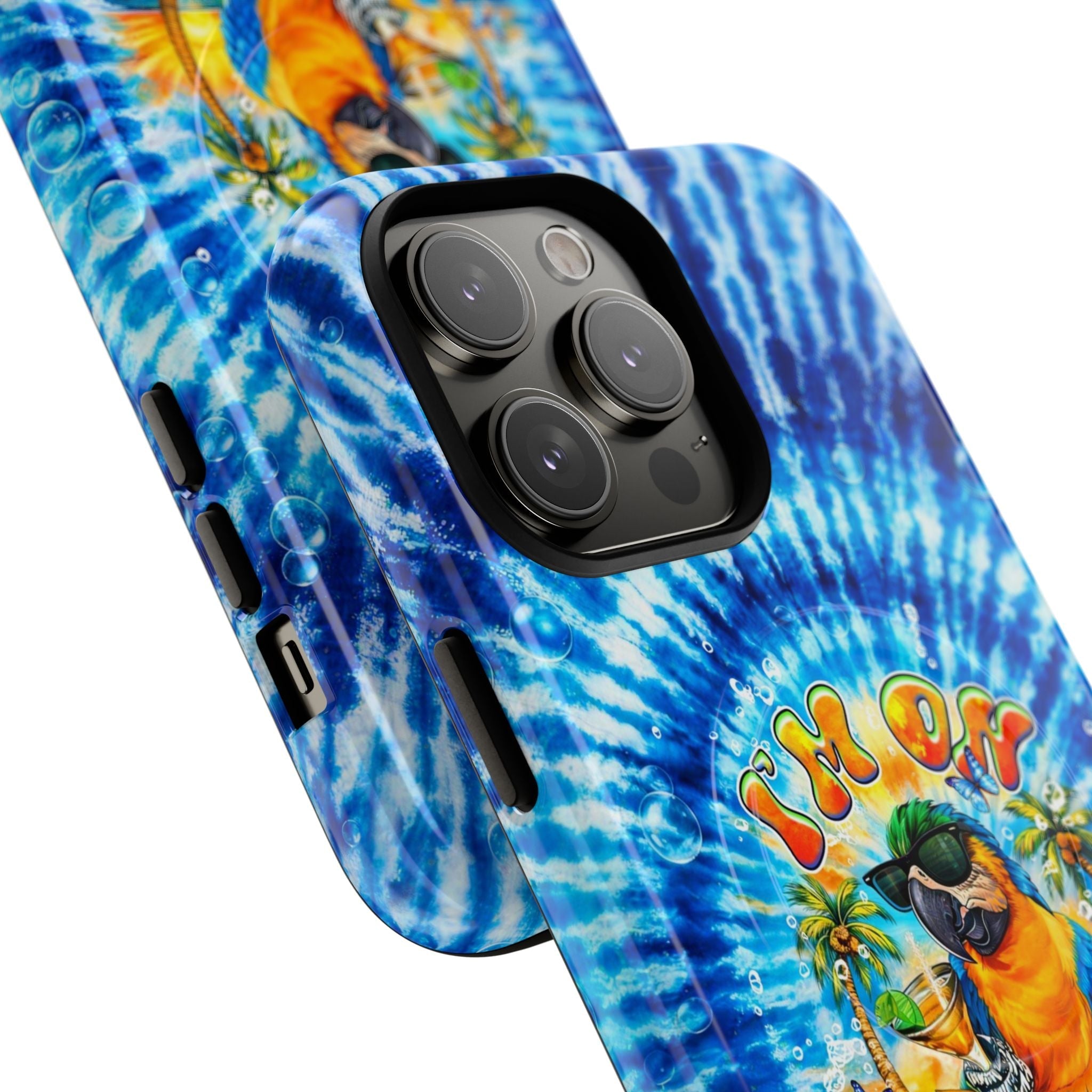 I'M ON ISLAND TIME PARROT  MAGNETIC PHONE CASE  - TLHG1604261