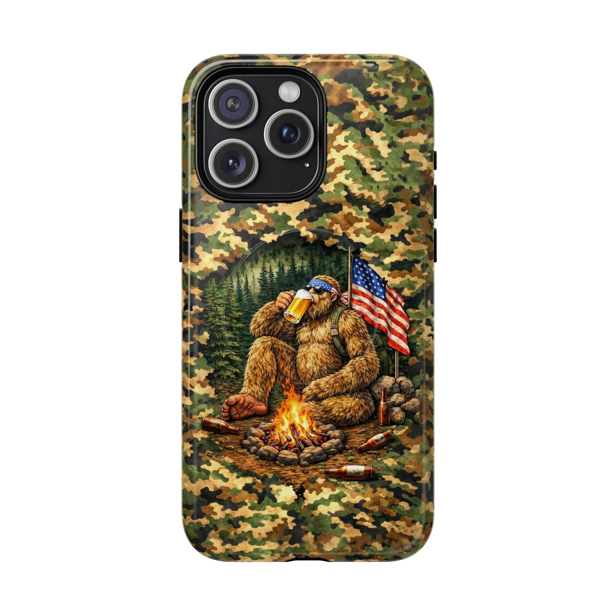 BIGFOOT CAMPFIRE CAMOUFLAGE MAGNETIC PHONE CASE   - TLHN1604264