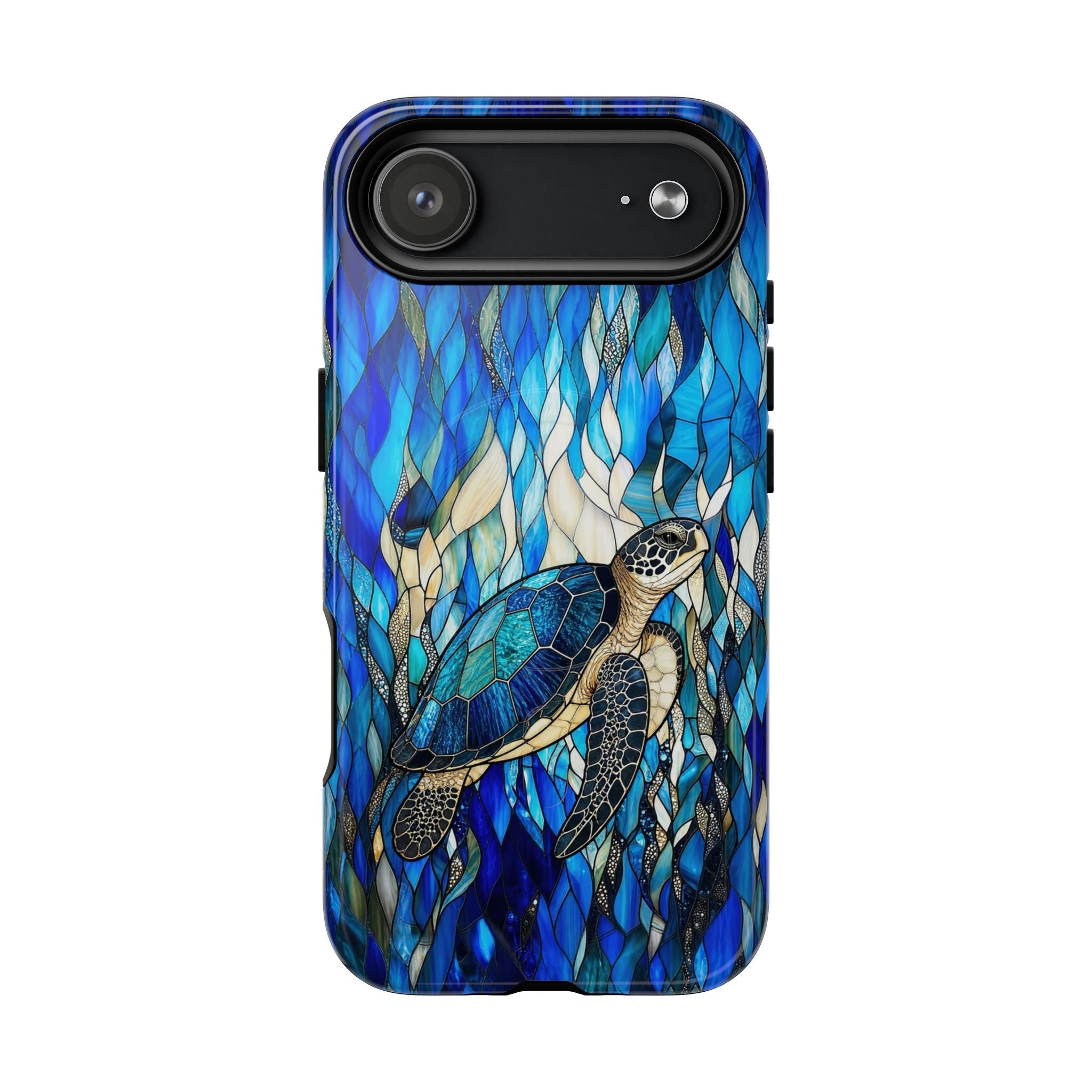 SEA TURTLE SWIMMING STAINED GLASS MAGNETIC PHONE CASE  - TLNT0505261