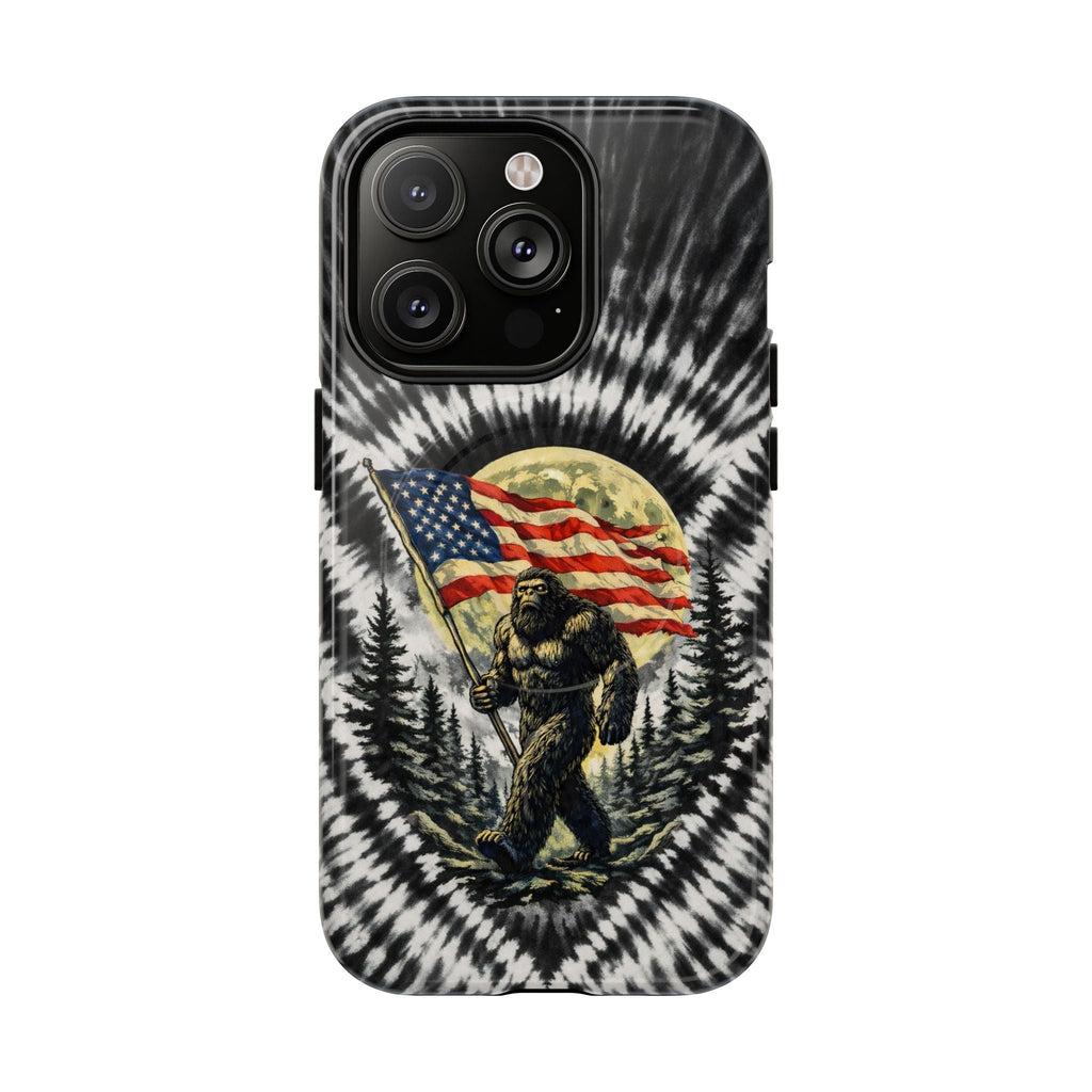 BIGFOOT WITH FLAG MOON SWIRL MAGNETIC PHONE CASE  - TLNT0805261