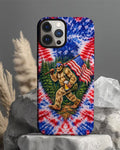 BIGFOOT WITH FLAG RED WHITE & BLUE SWIRL PHONE CASE  - TLTW2605263