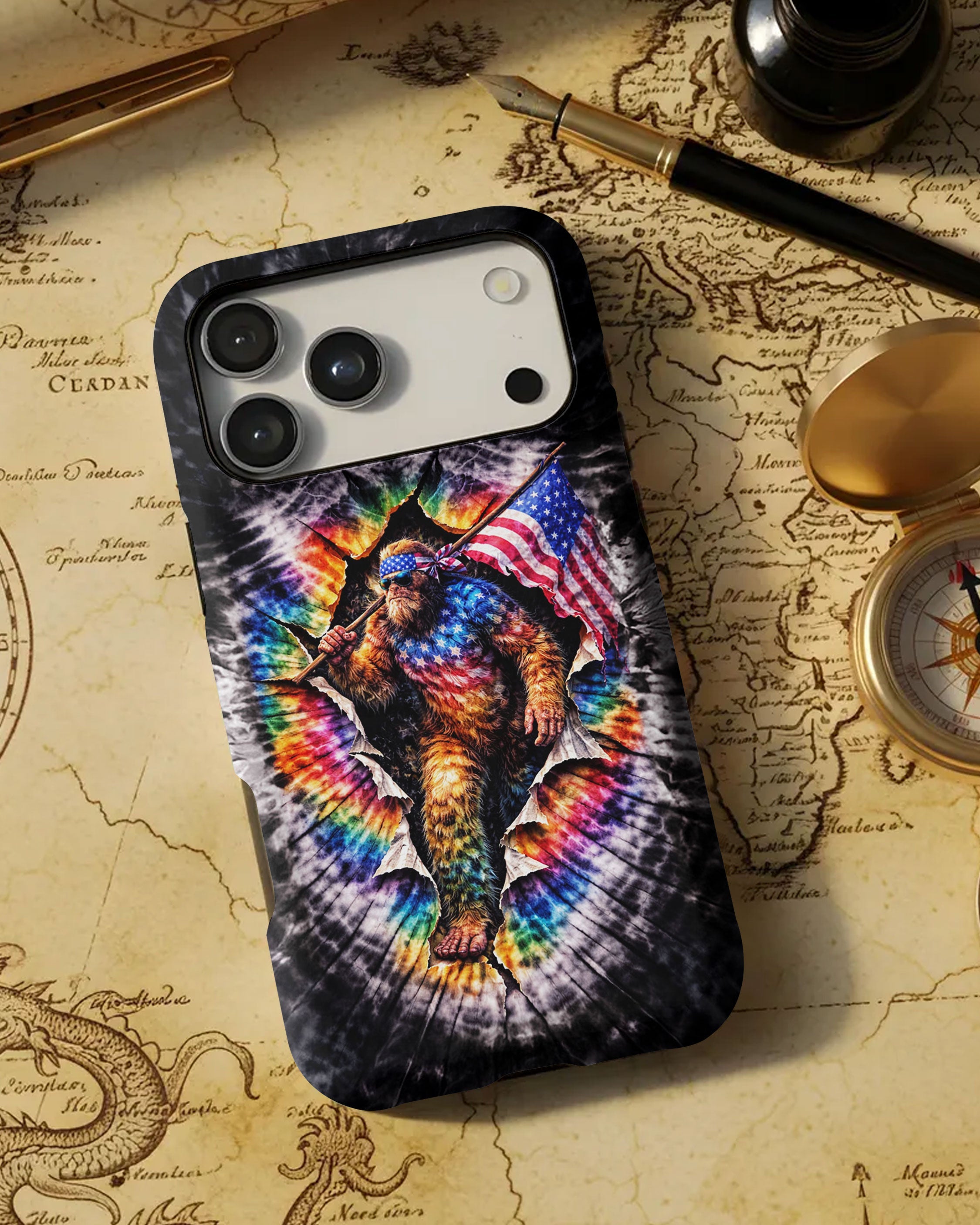 BIGFOOT WITH FLAG SWIRL  PHONE CASE  - TLTW1905264