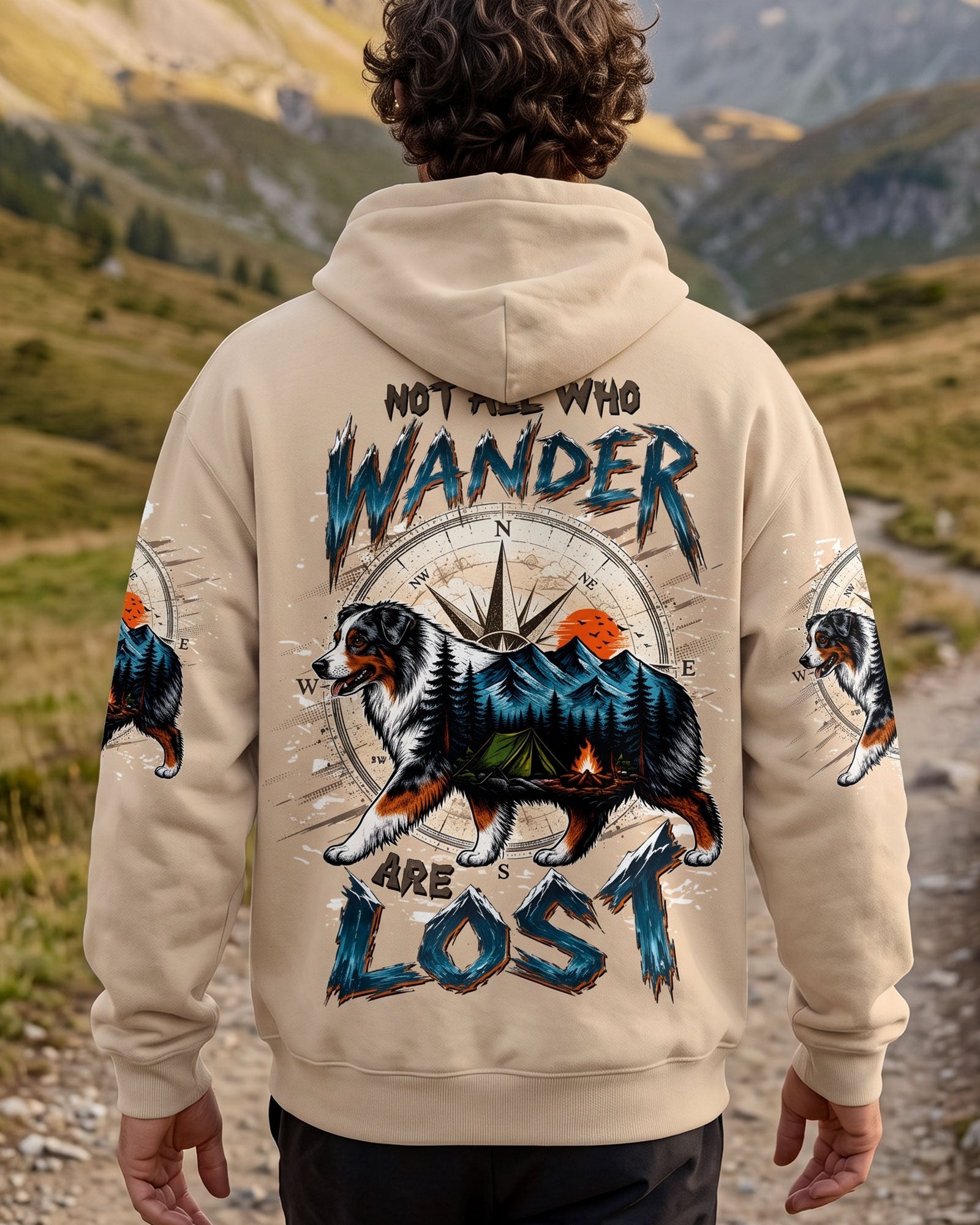 NOT ALL WHO WANDER ARE LOST AUSTRALIAN SHEPHERD DOG ALL OVER PRINT - TLTW0907263