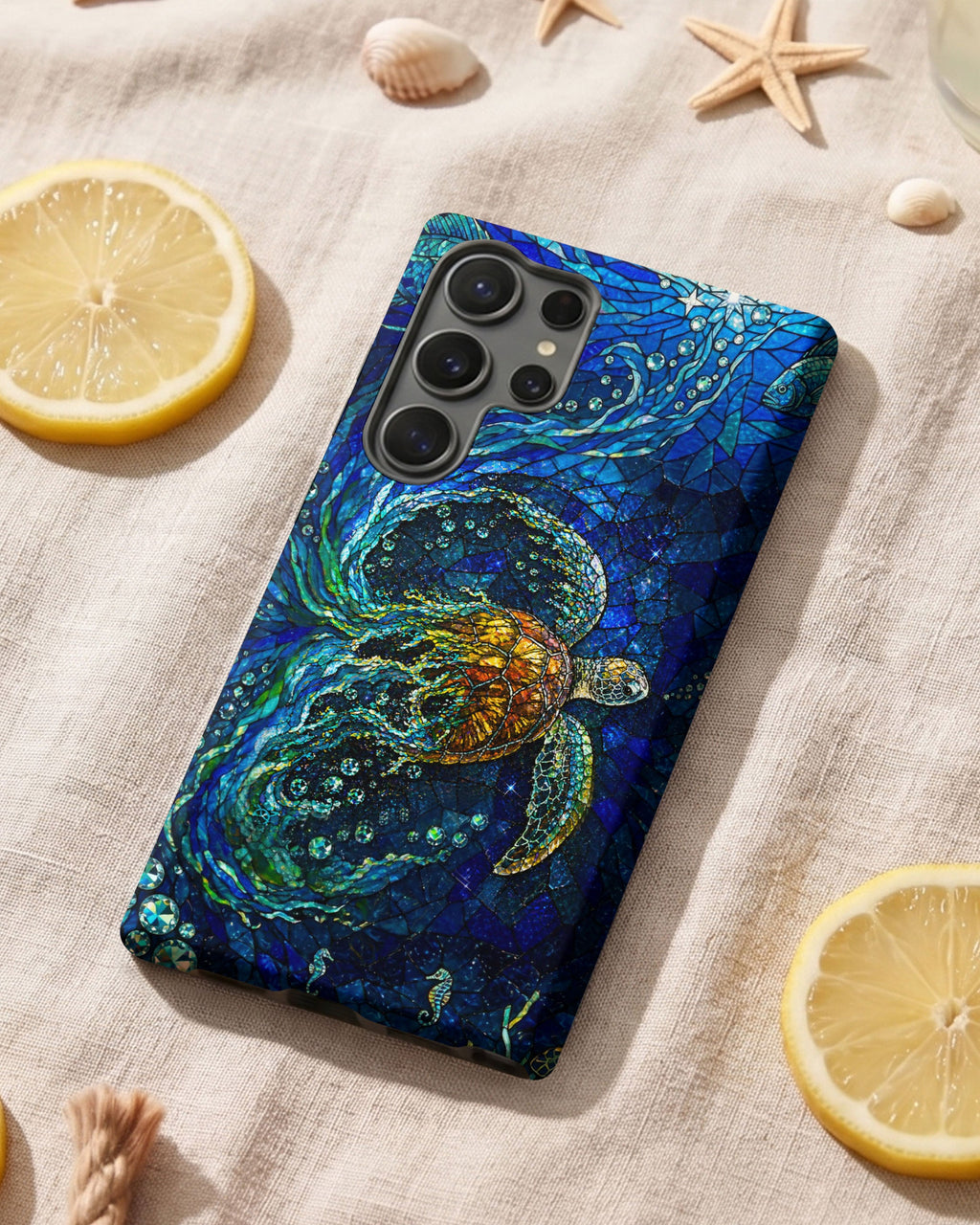 SEA TURTLE OCEAN STAINED GLASS PATTERN  PHONE CASE  - TLTW2804263