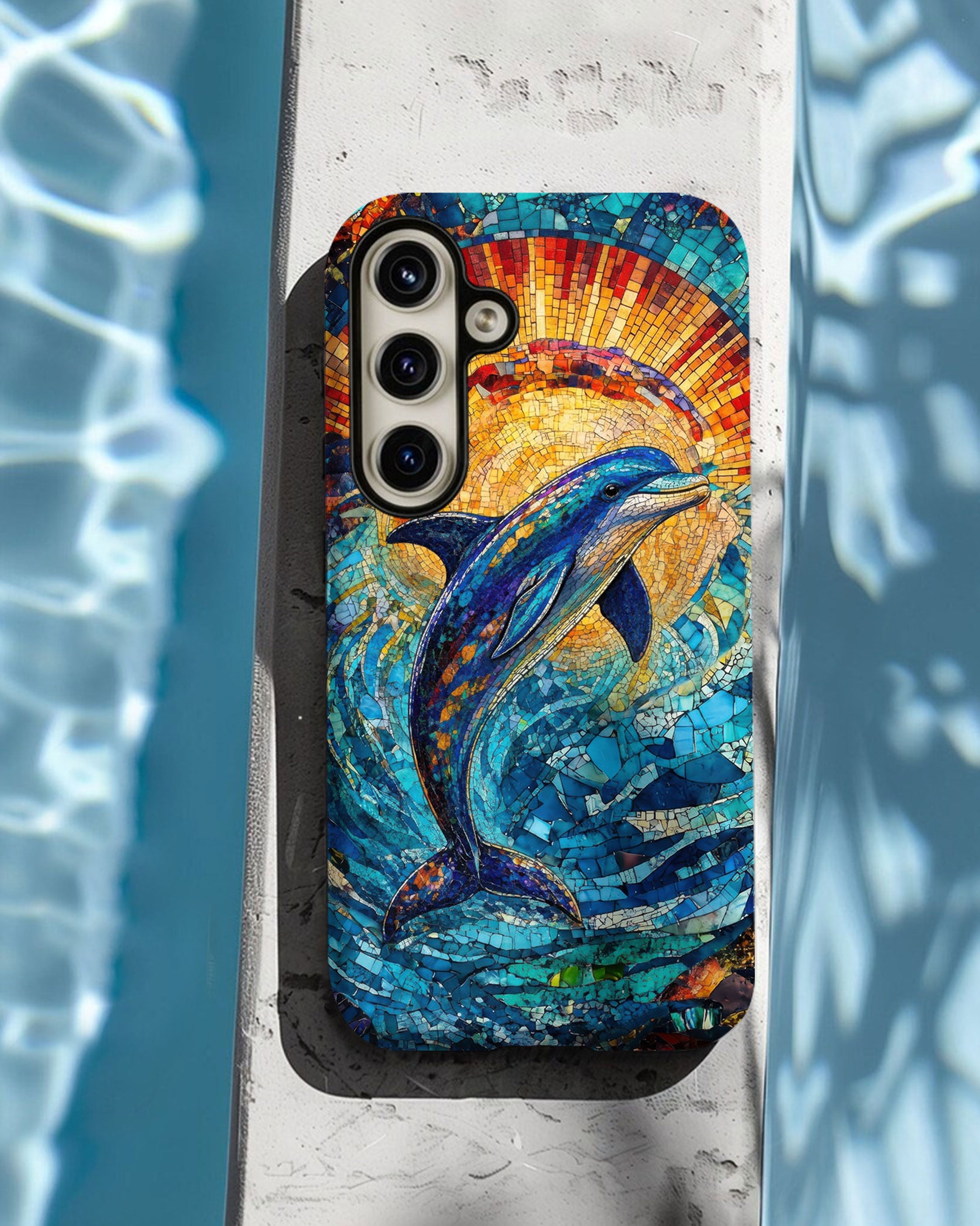 DOLPHIN STAINED GLASS PHONE CASE  - TLTW1305265