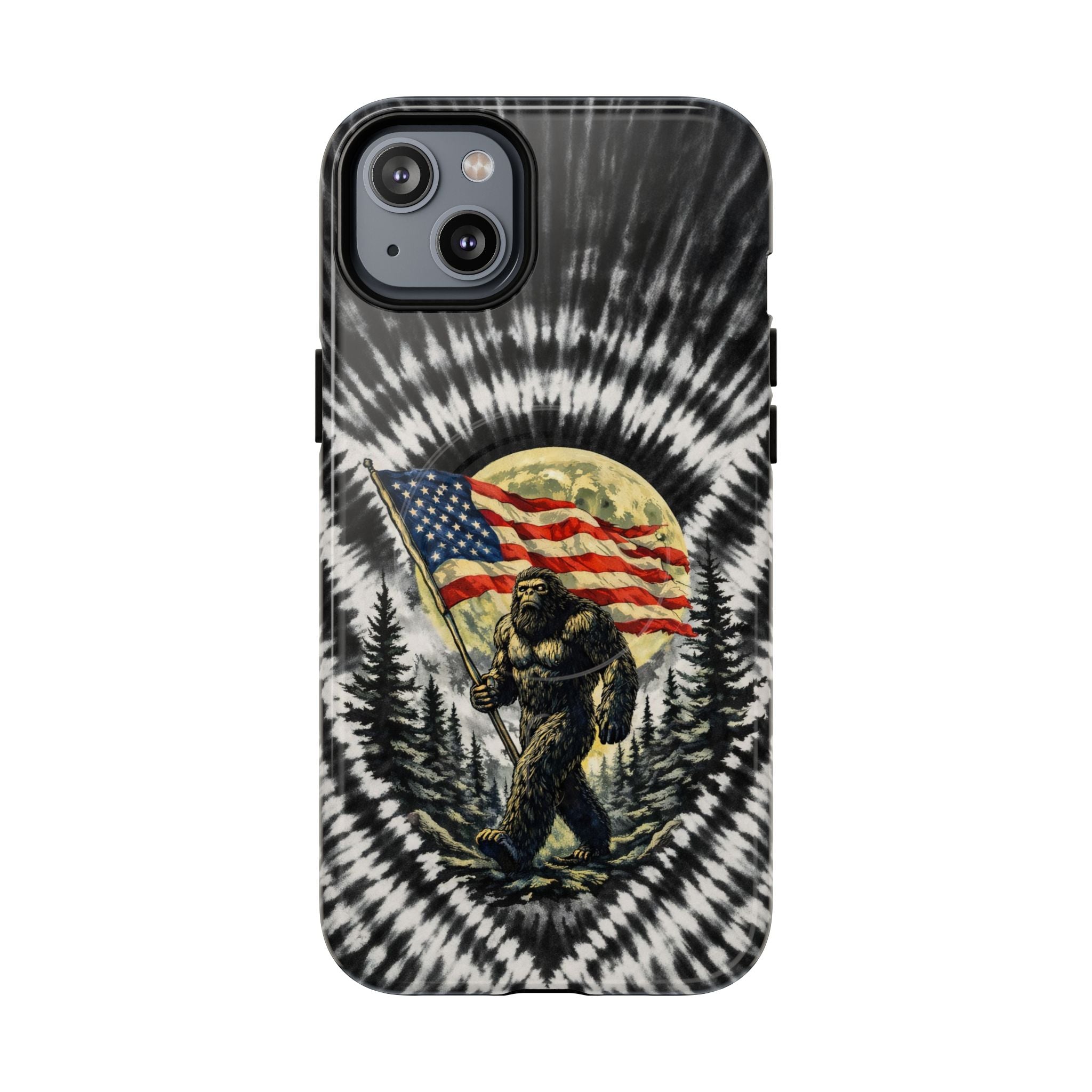 BIGFOOT WITH FLAG MOON SWIRL MAGNETIC PHONE CASE  - TLNT0805261
