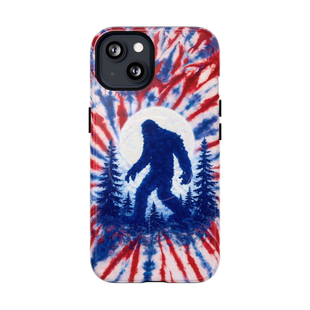 BIGFOOT IN THE FOREST RED WHITE & BLUE SWIRL MAGNETIC PHONE CASE  - TLTW2505263