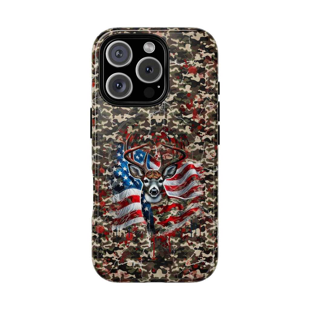 STARS AND STRIPES DEER HUNTING MAGNETIC PHONE CASE - TLHG1905264