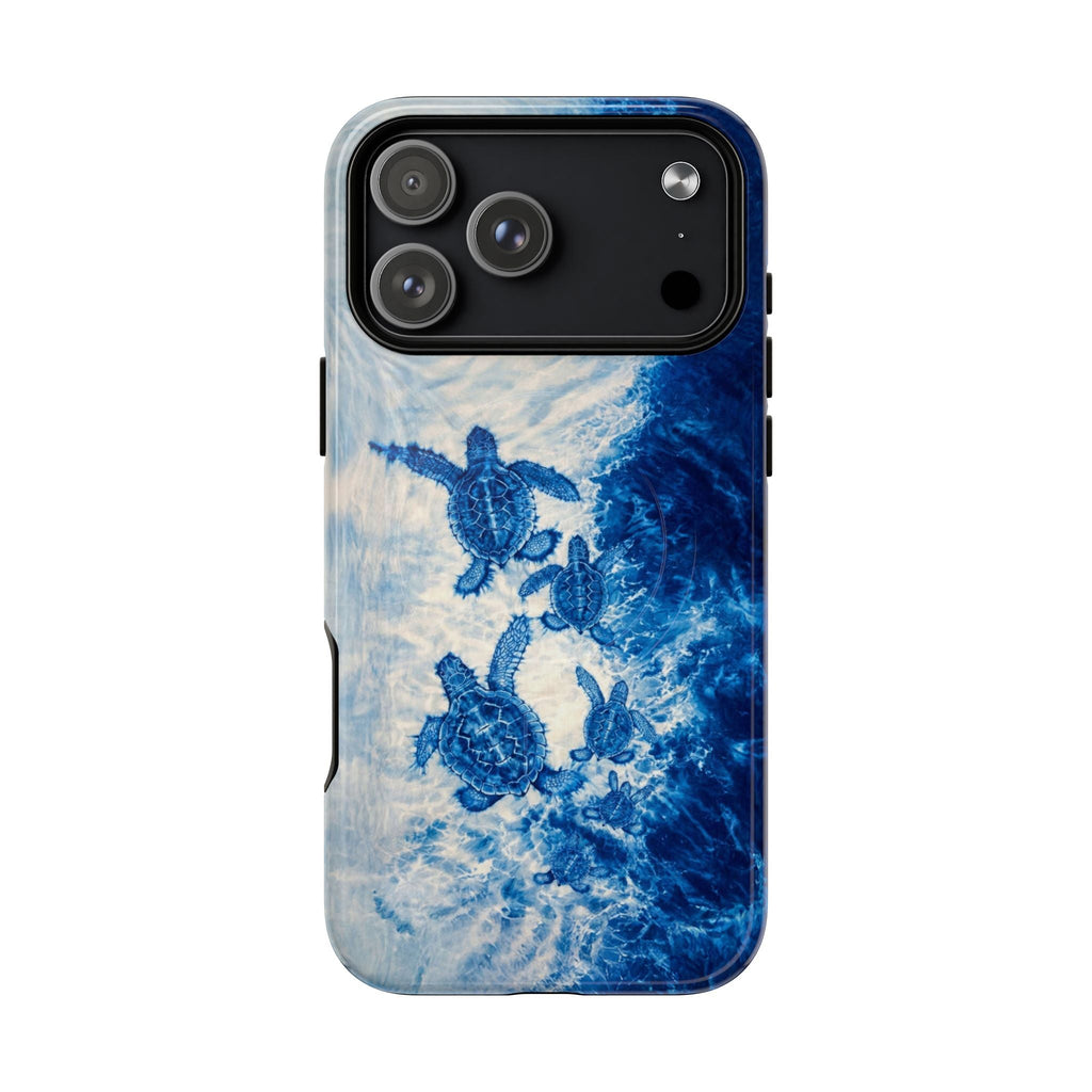 SEA TURTLE FAMILY WAVES MAGNETIC PHONE CASE  - TLTW1704264