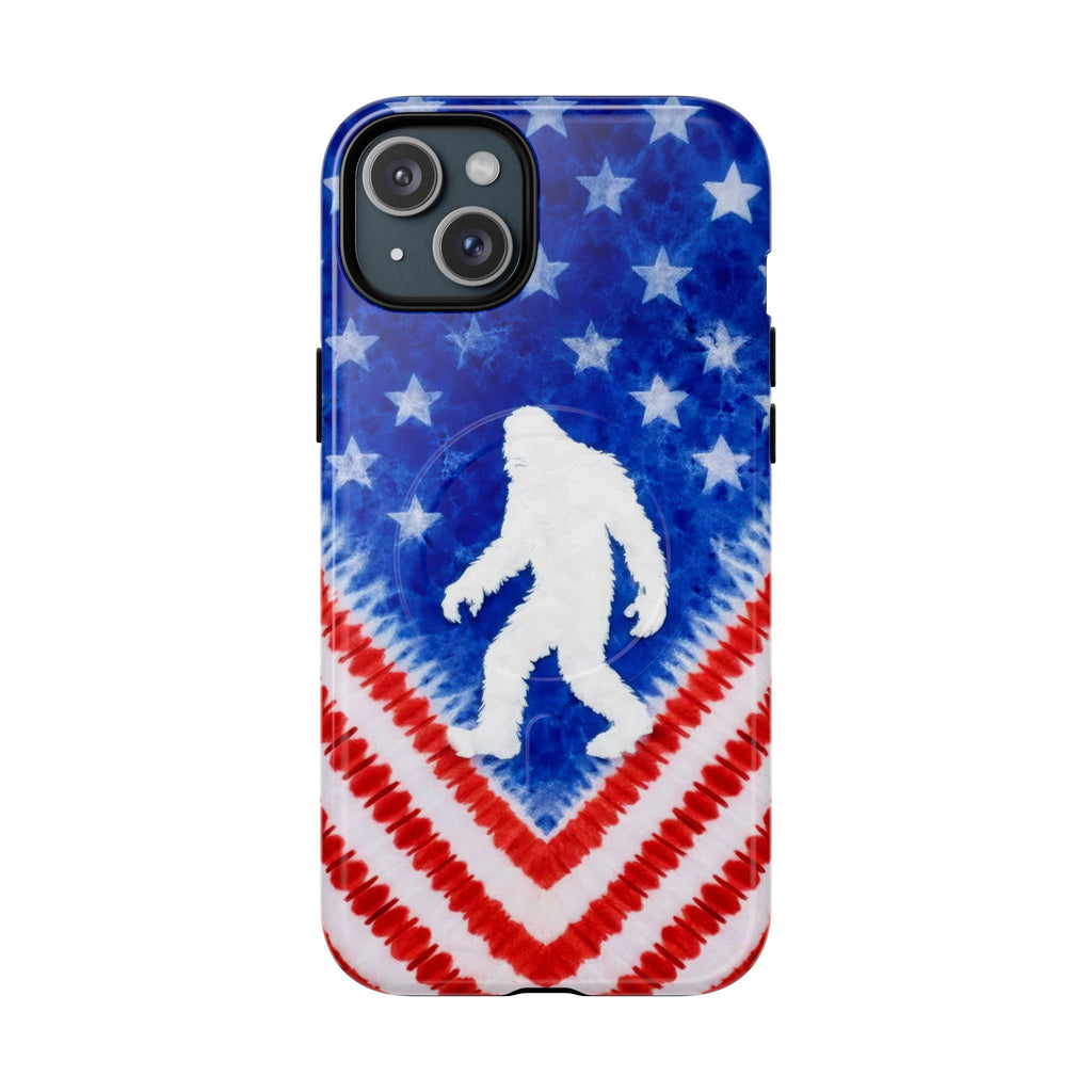 BIGFOOT FLAG RED WHITE & BLUE SWIRL MAGNETIC PHONE CASE  - TLTW2105265