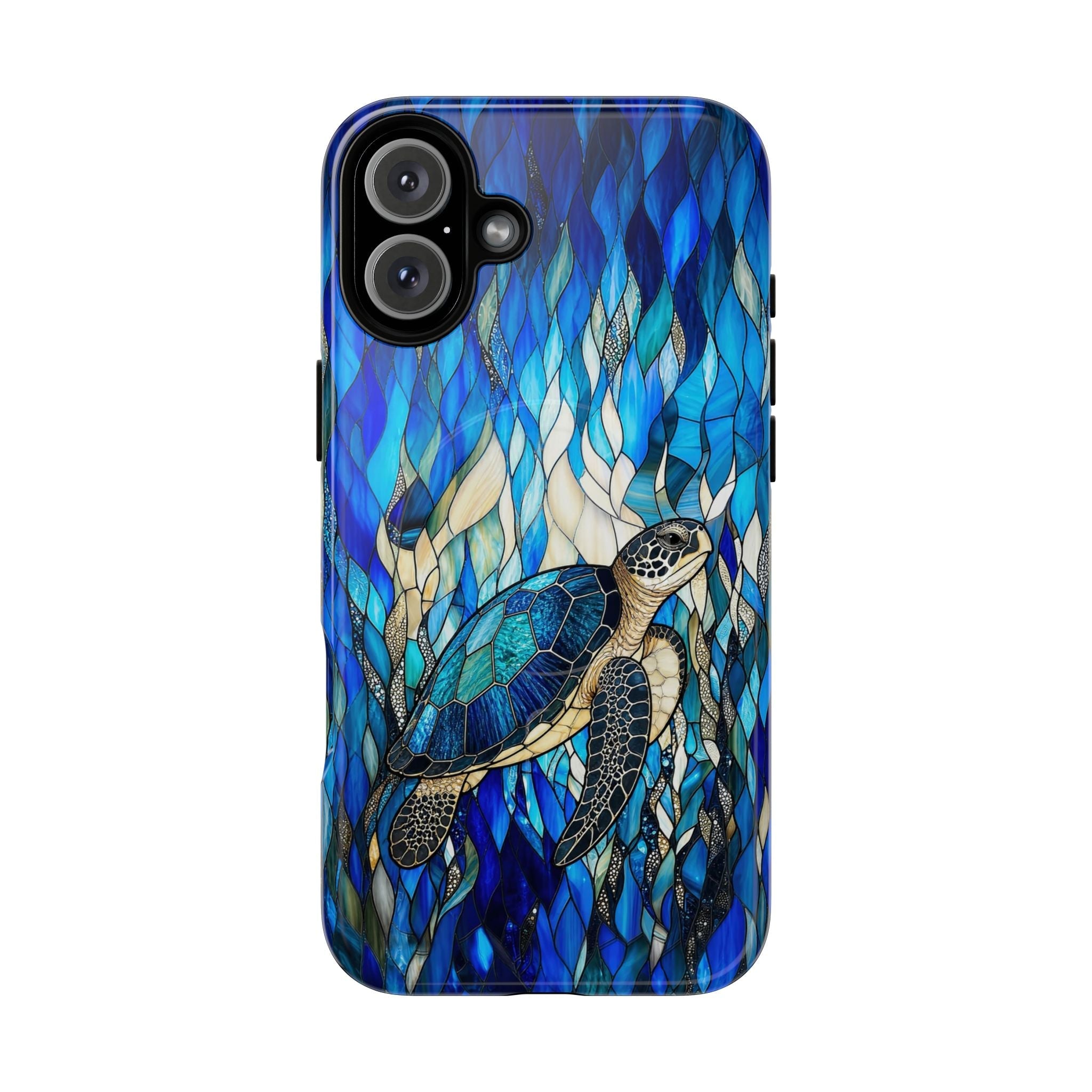 SEA TURTLE SWIMMING STAINED GLASS MAGNETIC PHONE CASE  - TLNT0505261