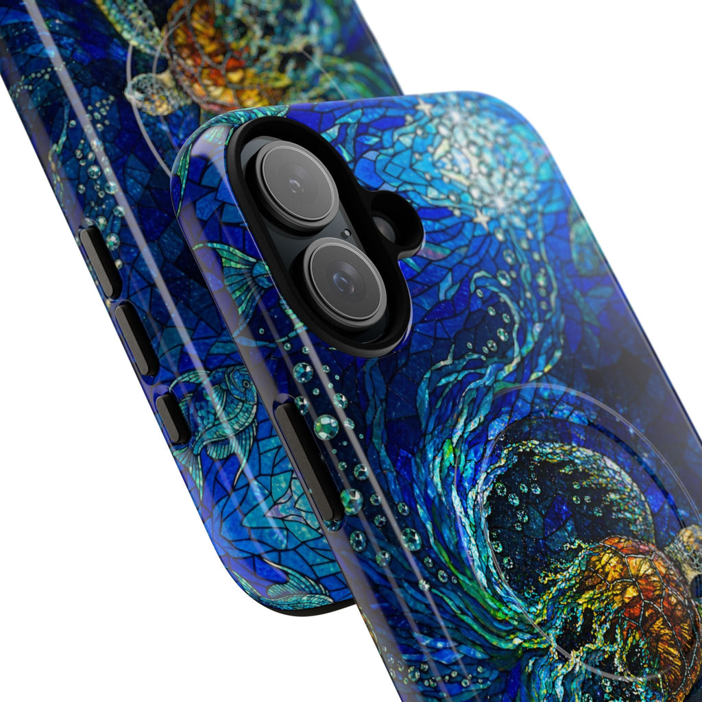 SEA TURTLE OCEAN STAINED GLASS PATTERN MAGNETIC  PHONE CASE  - TLTW2804263