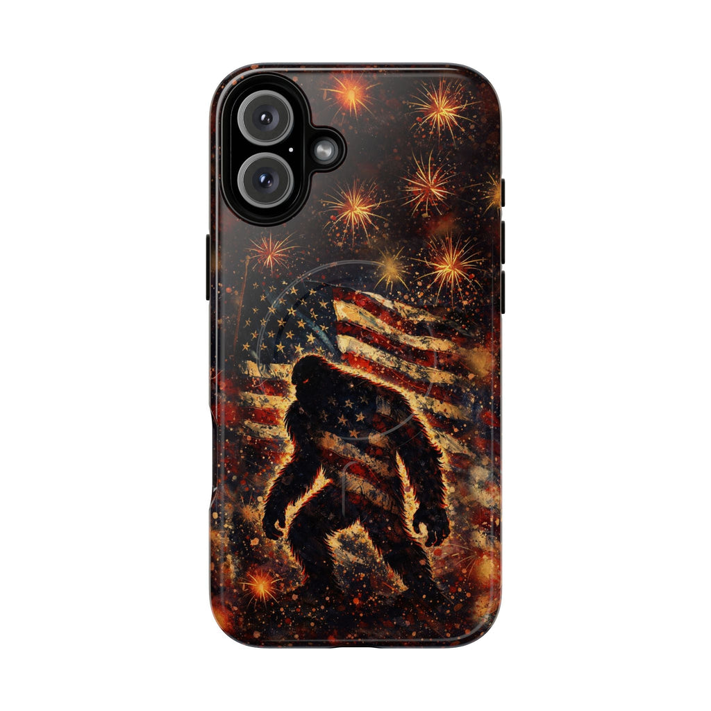 BIGFOOT STARS AND STRIPES GRUNGE ART MAGNETIC  PHONE CASE  - TLHN2004264