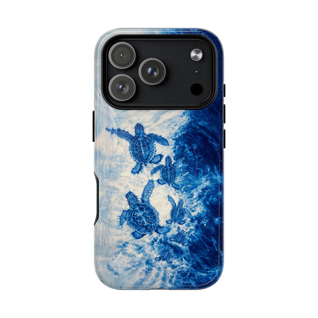 SEA TURTLE FAMILY WAVES MAGNETIC PHONE CASE  - TLTW1704264