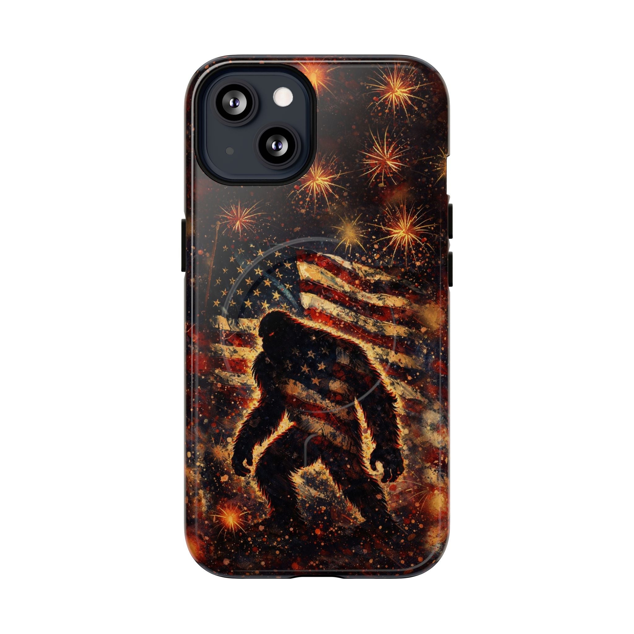 BIGFOOT STARS AND STRIPES GRUNGE ART MAGNETIC  PHONE CASE  - TLHN2004264